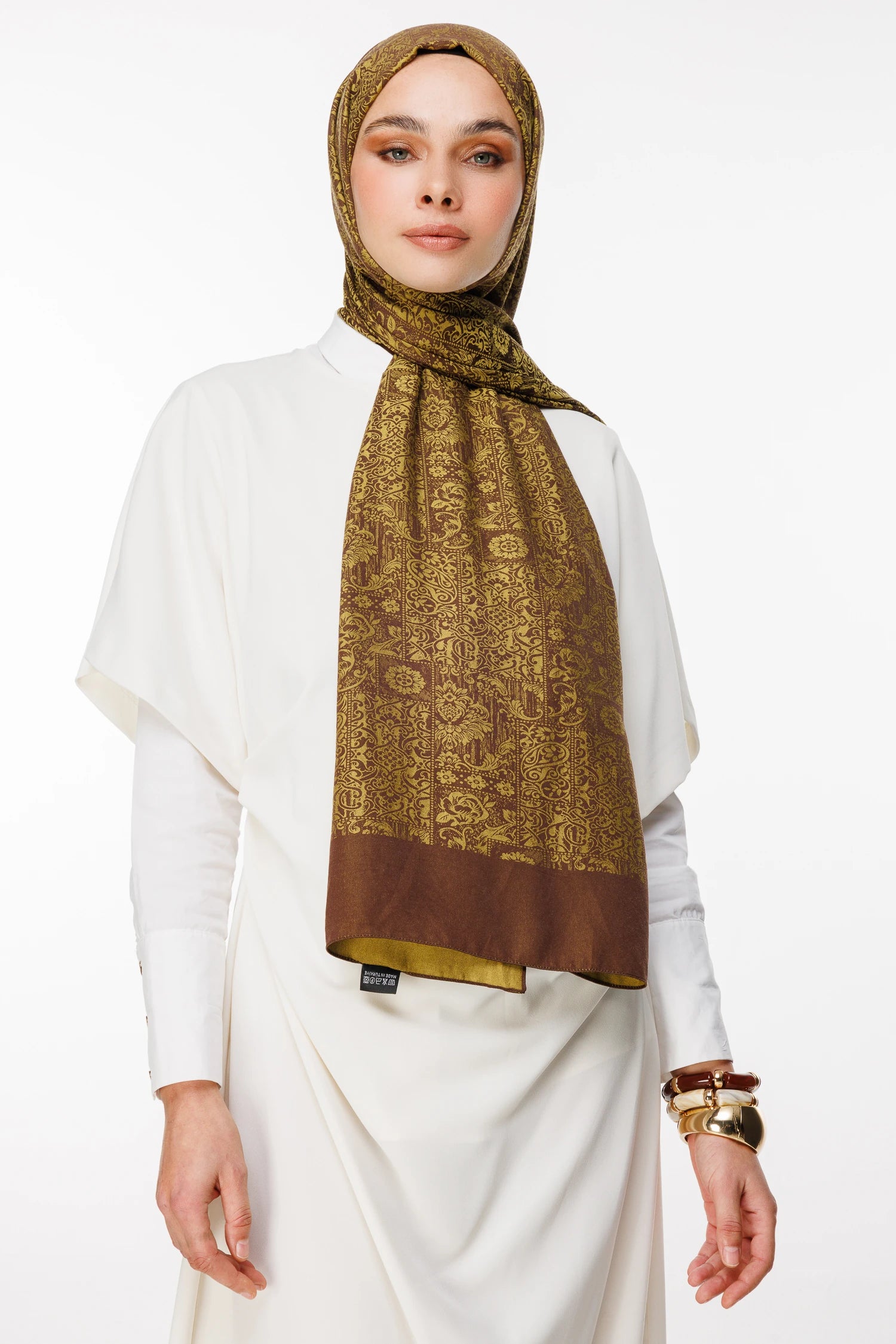 Henna Desen Çift Taraflı Şal