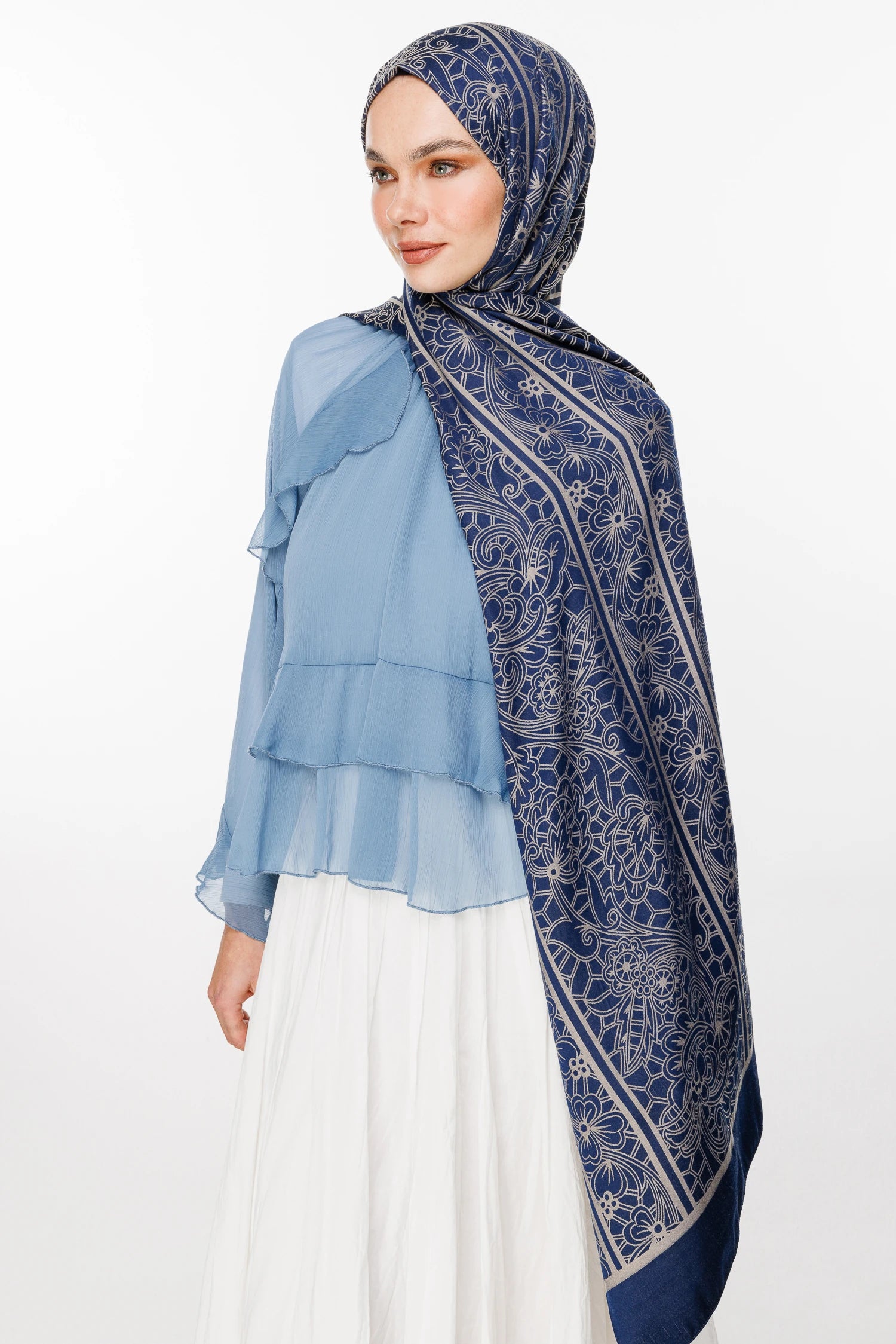 Lavin Desen Çift Taraflı Şal