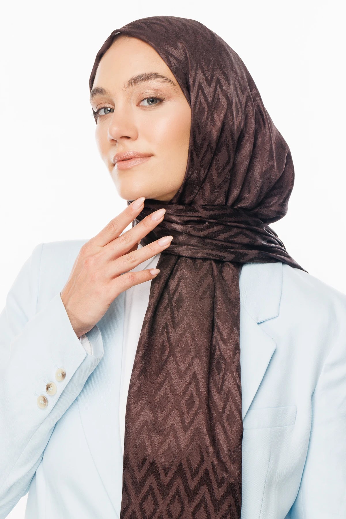 Karo Desen Parlak Jakar Şal