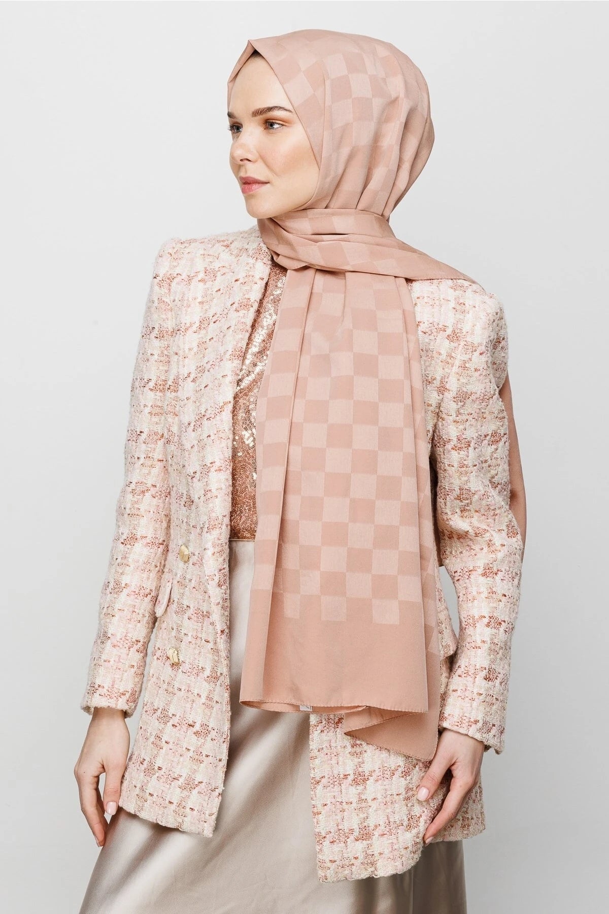 Dama Desen İpeksi Jakar Şal