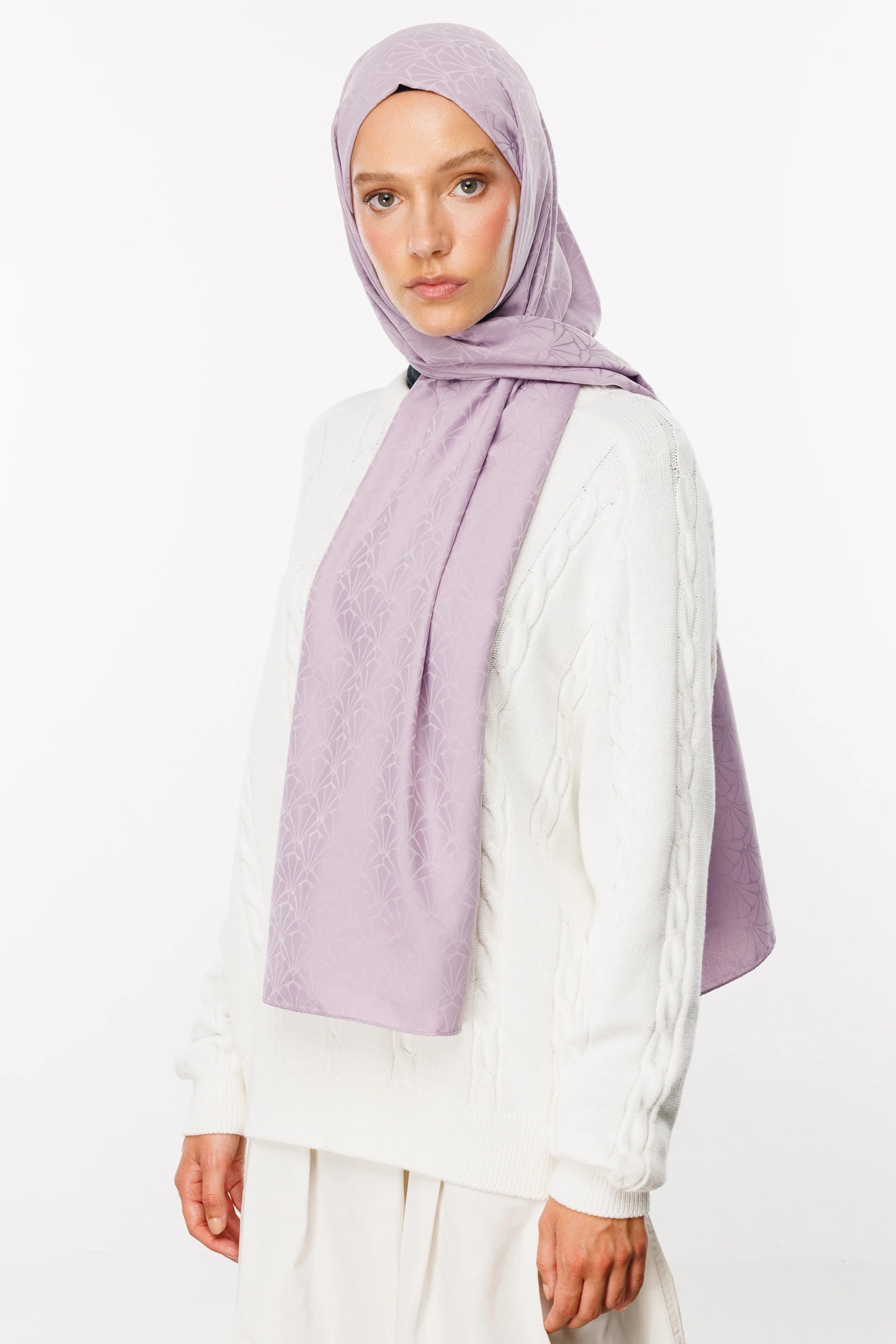 Lotus Desen İpeksi Jakar Şal