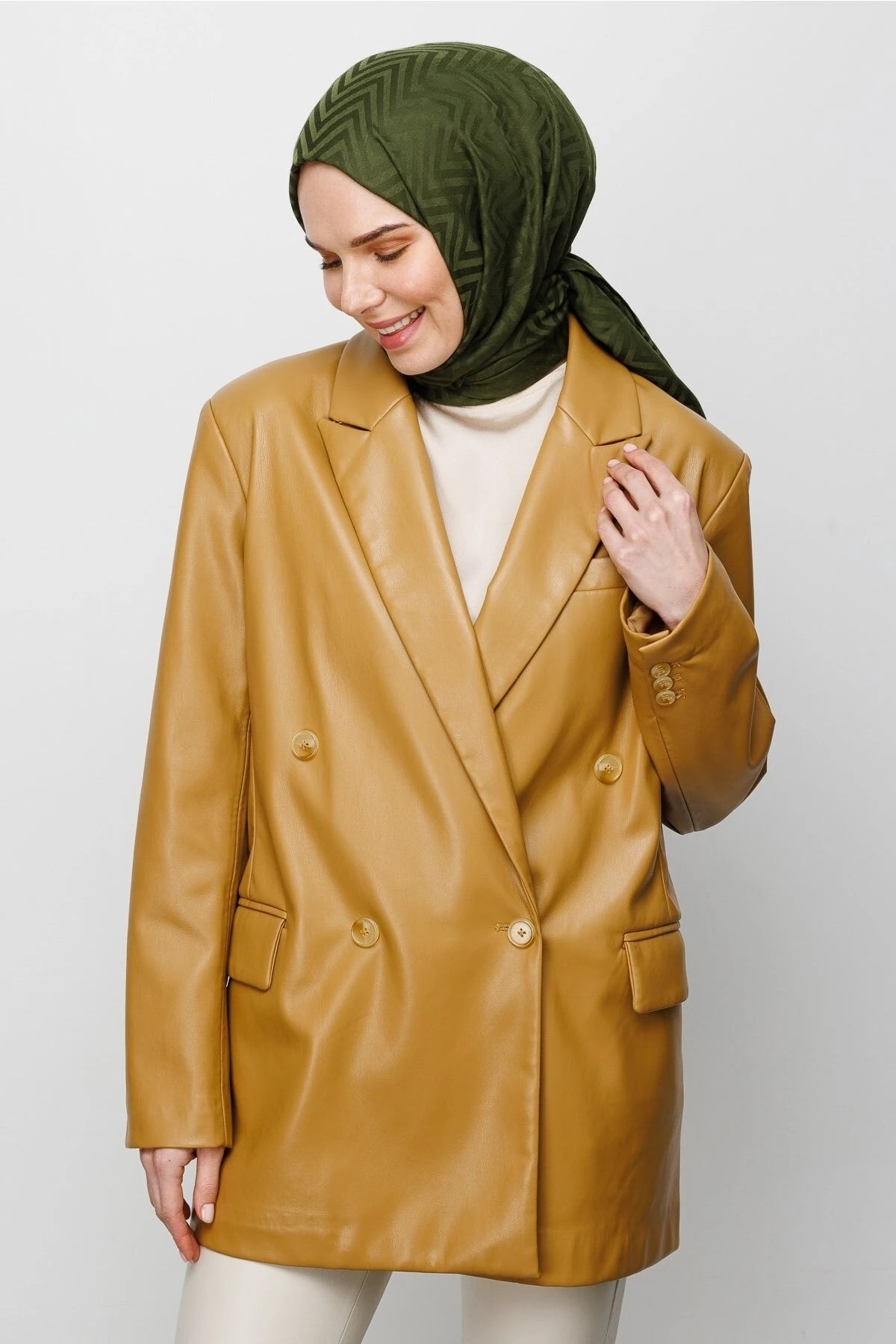 Zikzak Desen Pamuk Jakar Şal