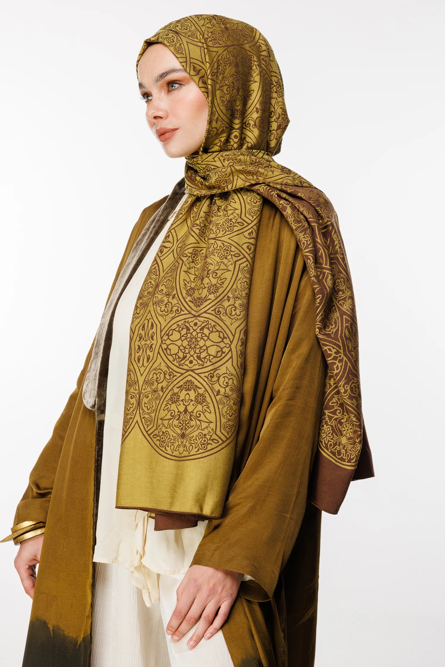 Morocco Desen Çift Taraflı Şal