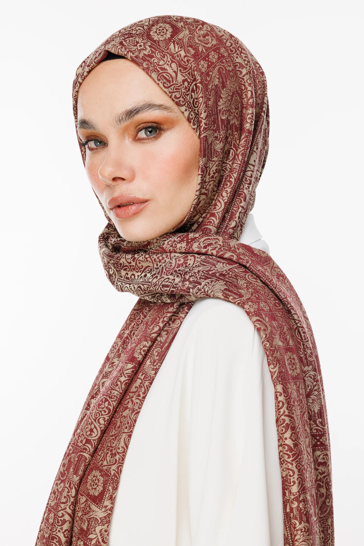 Henna Desen Çift Taraflı Şal