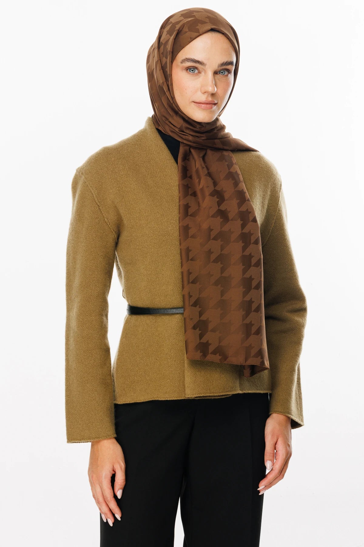 Kazayağı Desen İpeksi Jakar Şal