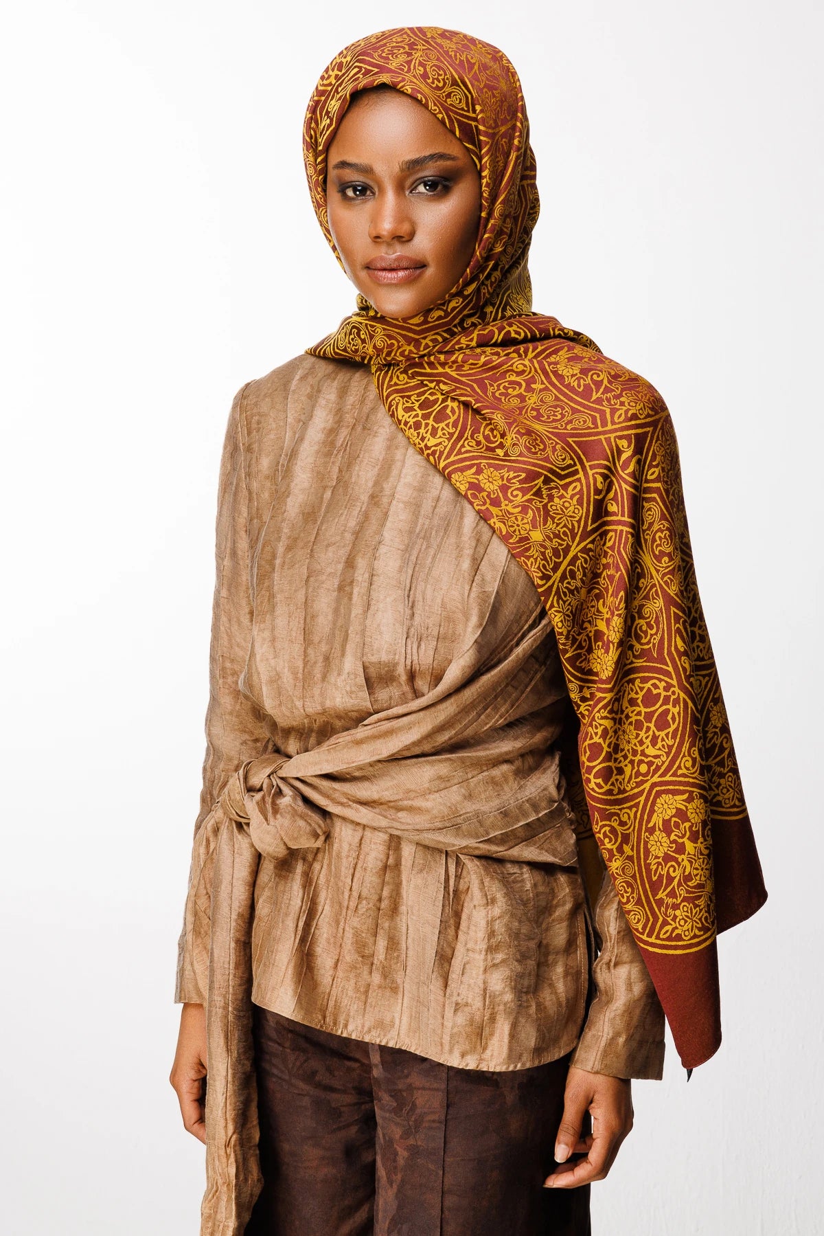 Morocco Desen Çift Taraflı Şal