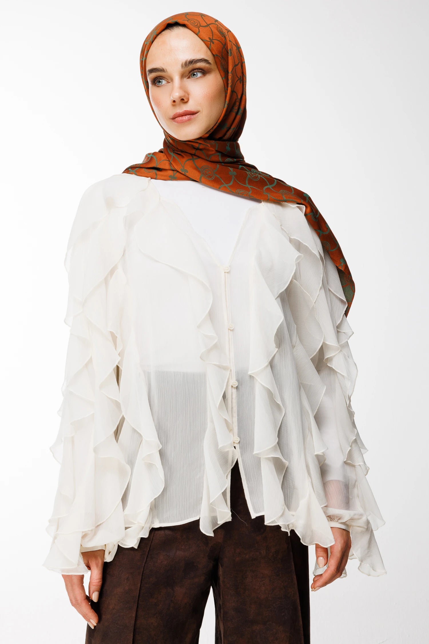 Marrakech Desen Çift Taraflı Şal