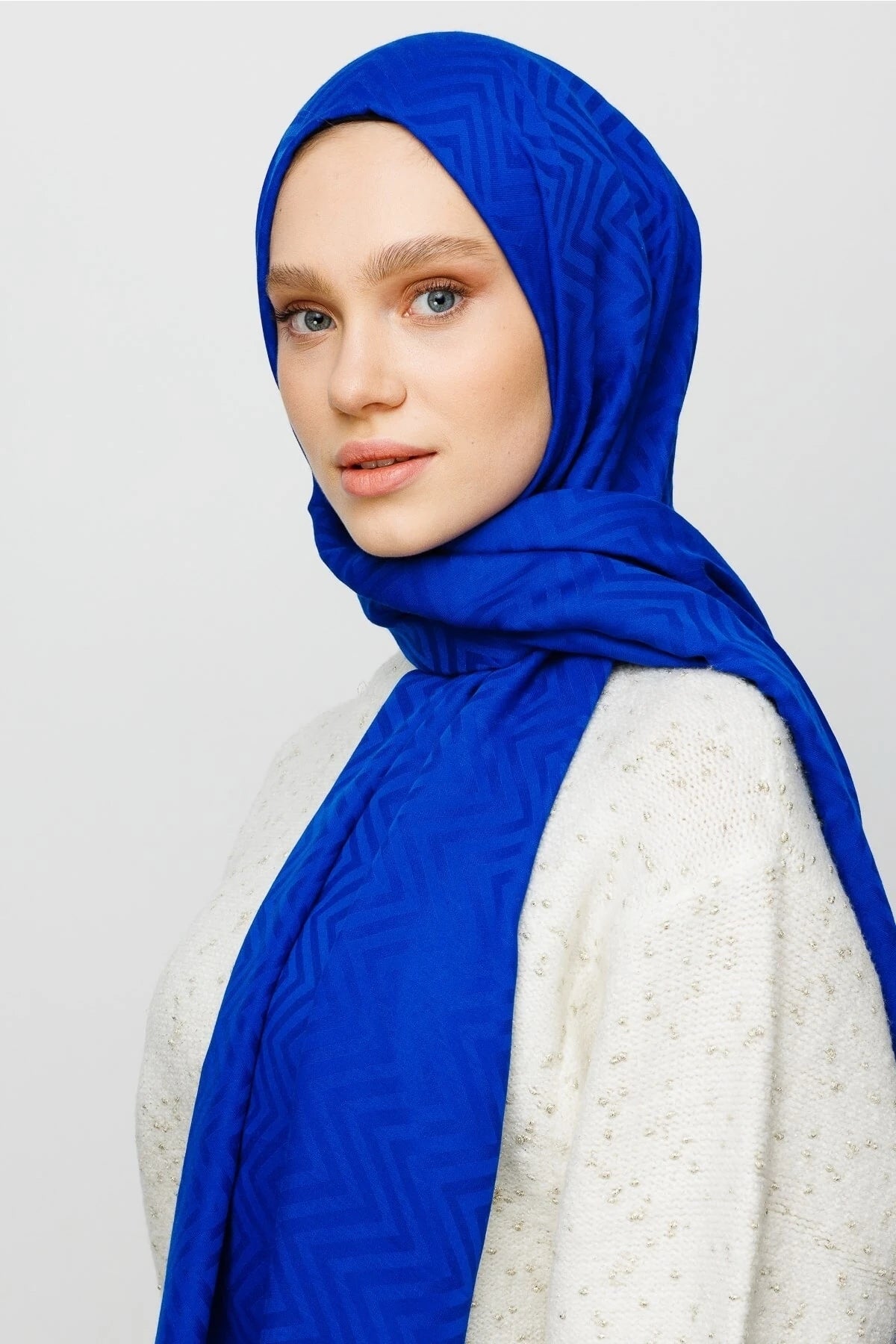 Zikzak Desen Pamuk Jakar Şal