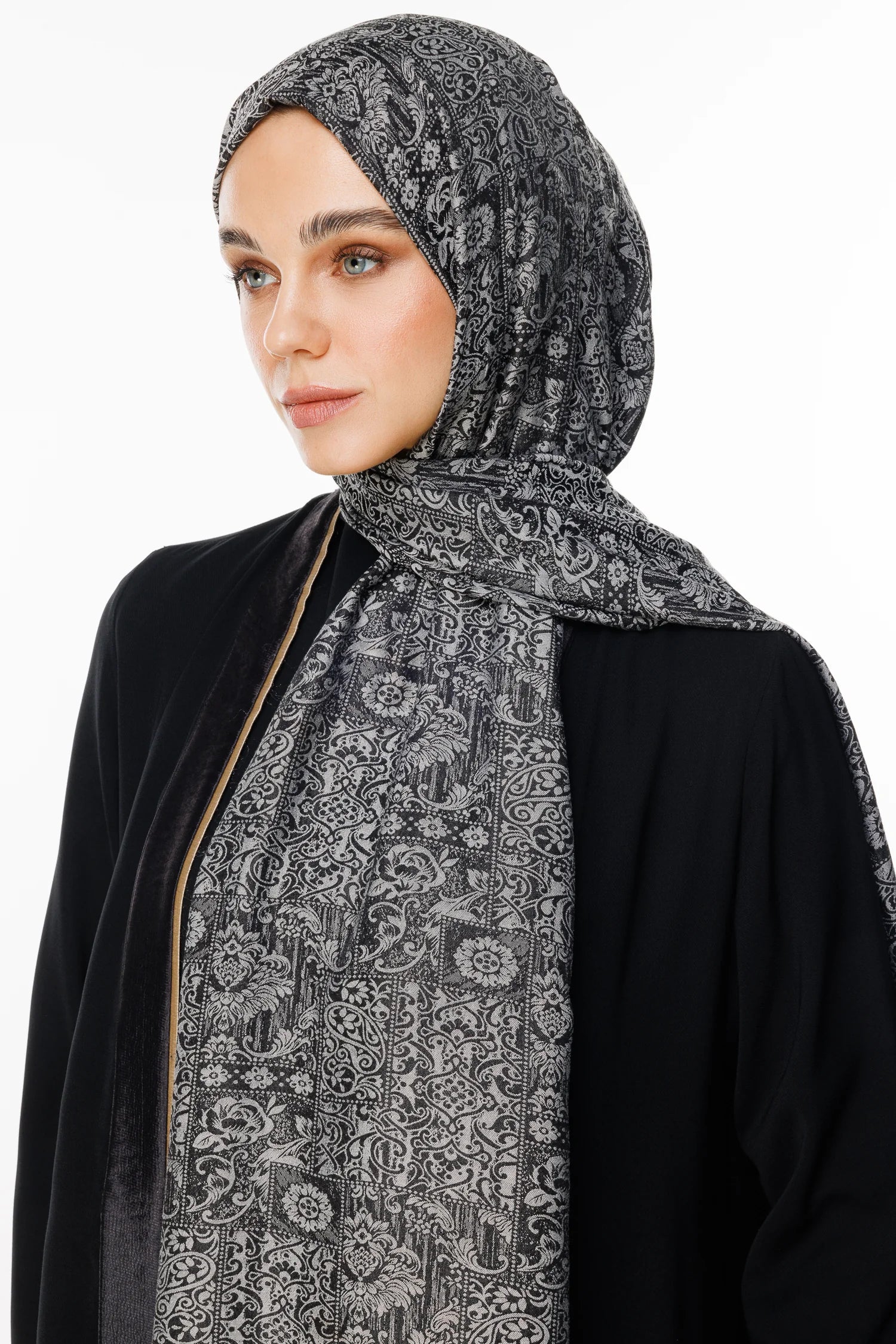 Henna Desen Çift Taraflı Şal