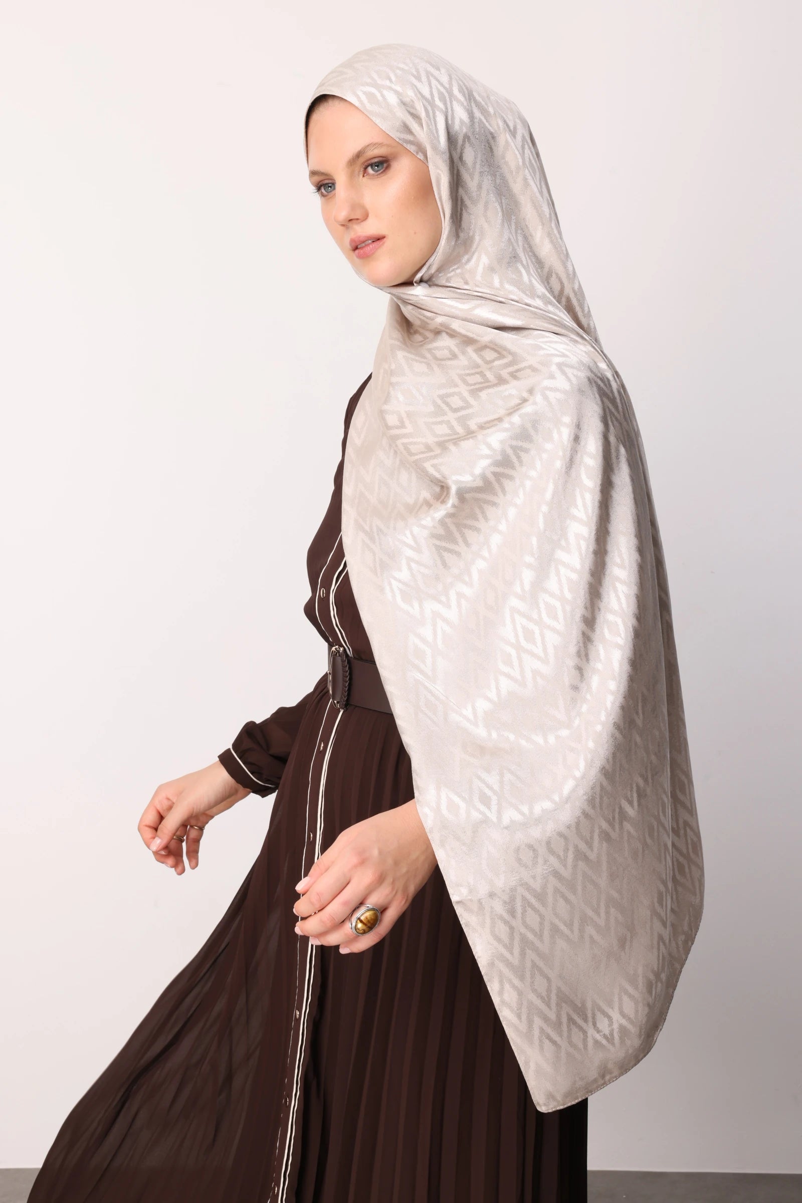 Karo Desen Parlak Jakar Şal