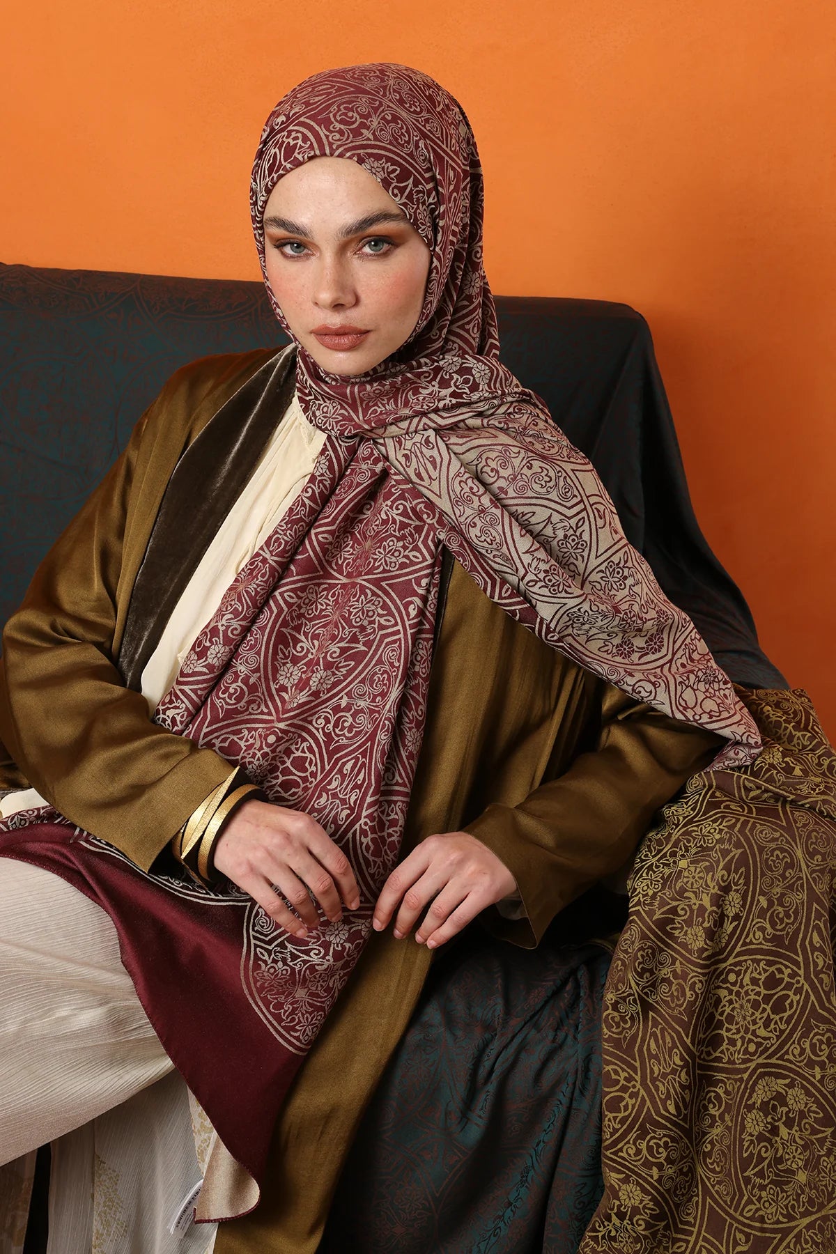 Morocco Desen Çift Taraflı Şal