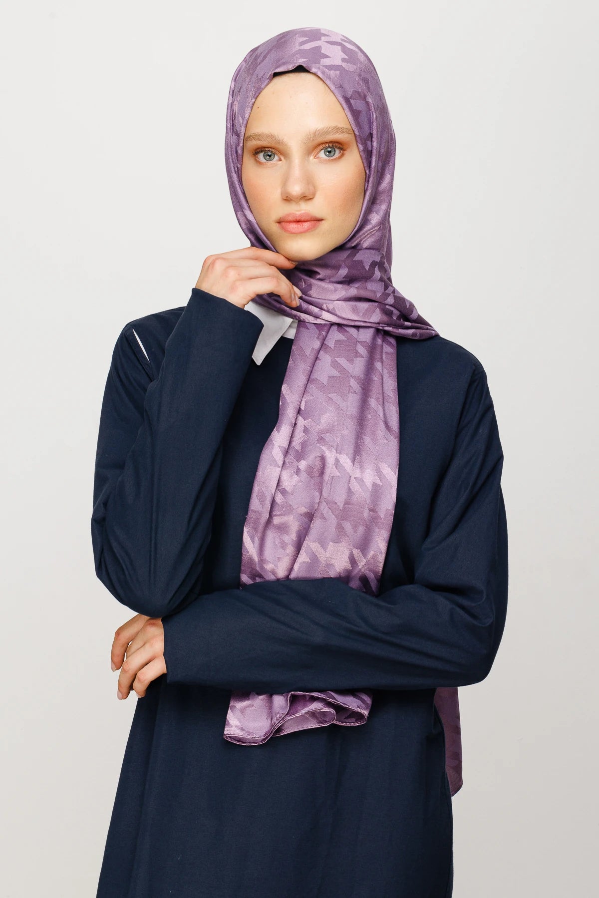 Kazayağı Desen Parlak Jakar Şal