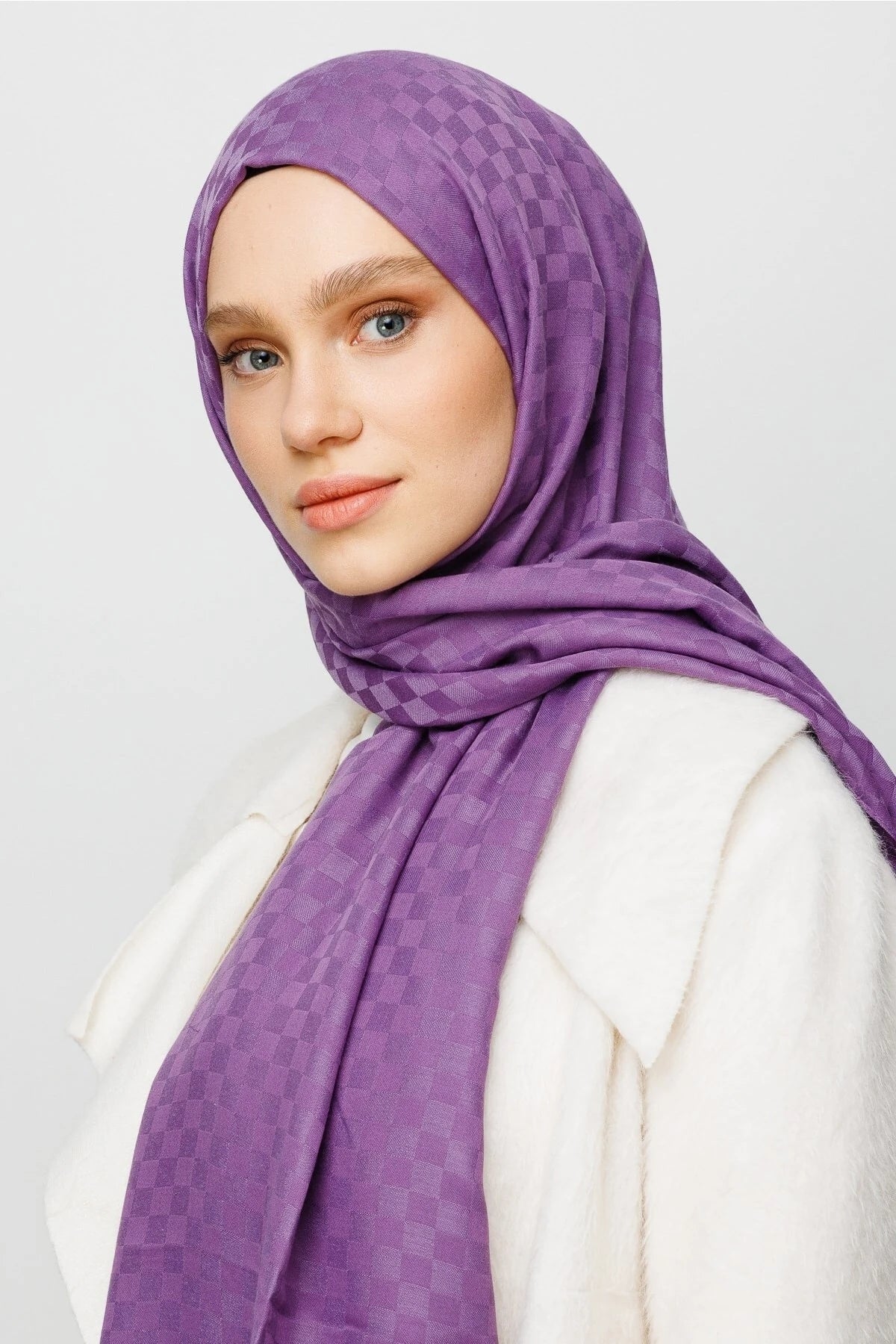 Kare Desen Pamuk Jakar Şal