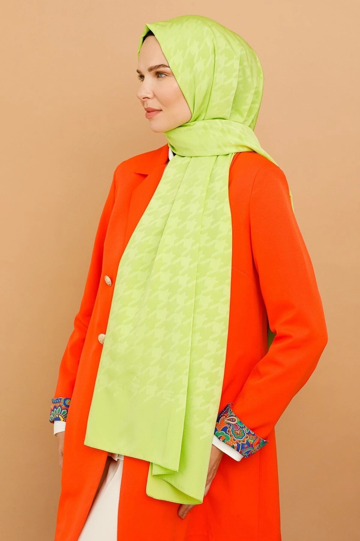 Kazayağı Desen İpeksi Jakar Şal