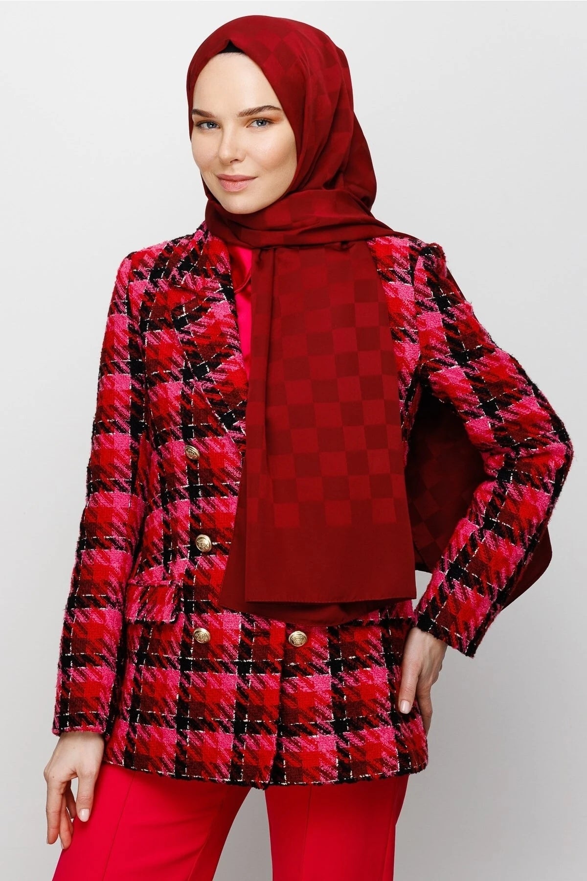 Dama Desen İpeksi Jakar Şal