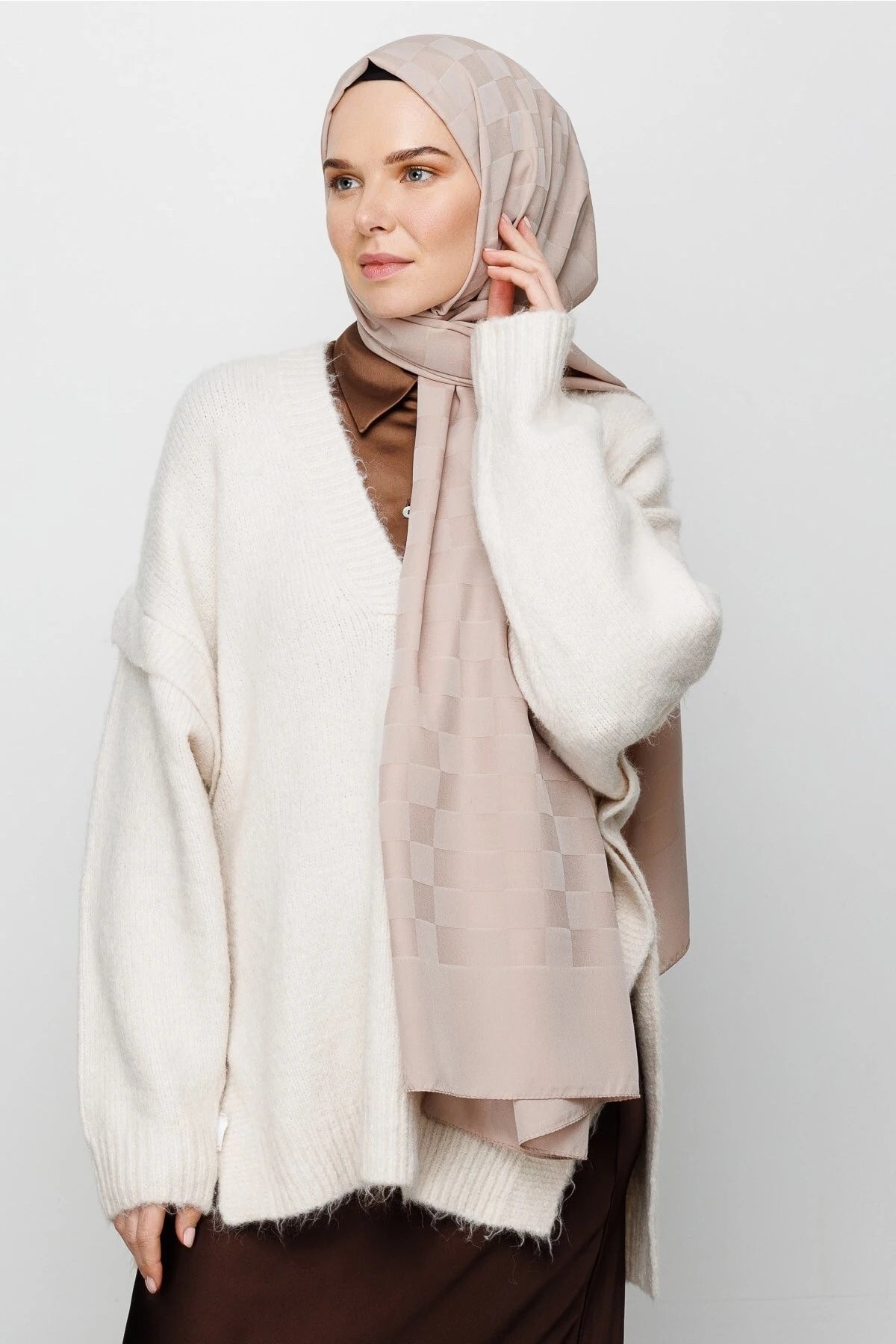 Dama Desen İpeksi Jakar Şal