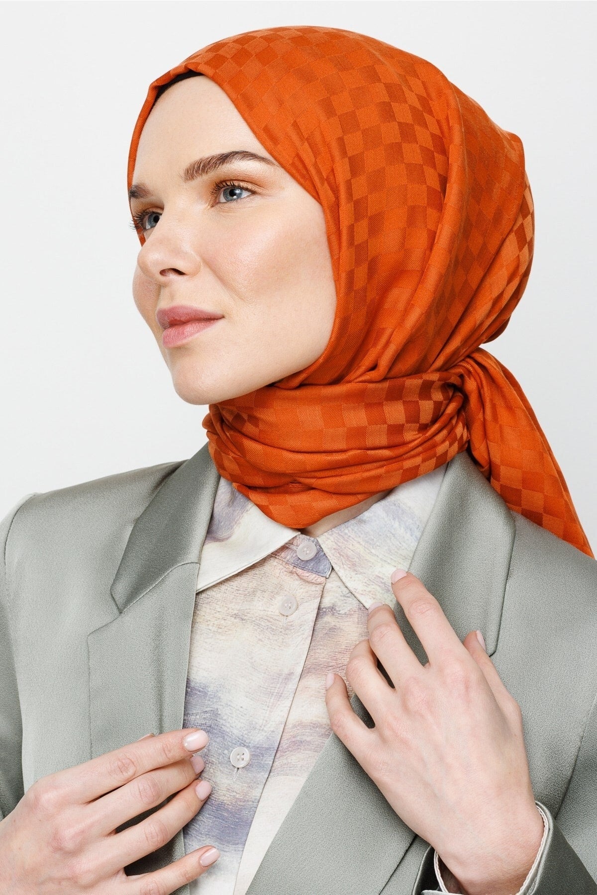 Kare Desen Pamuk Jakar Şal