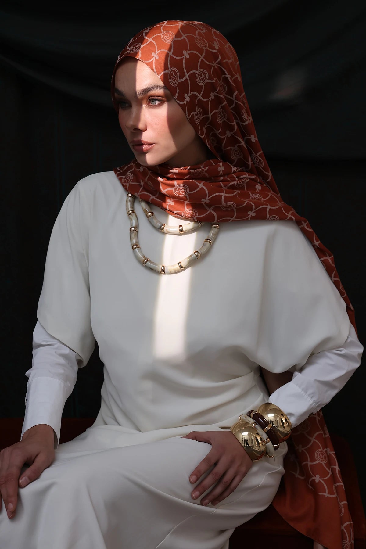 Marrakech Desen Çift Taraflı Şal