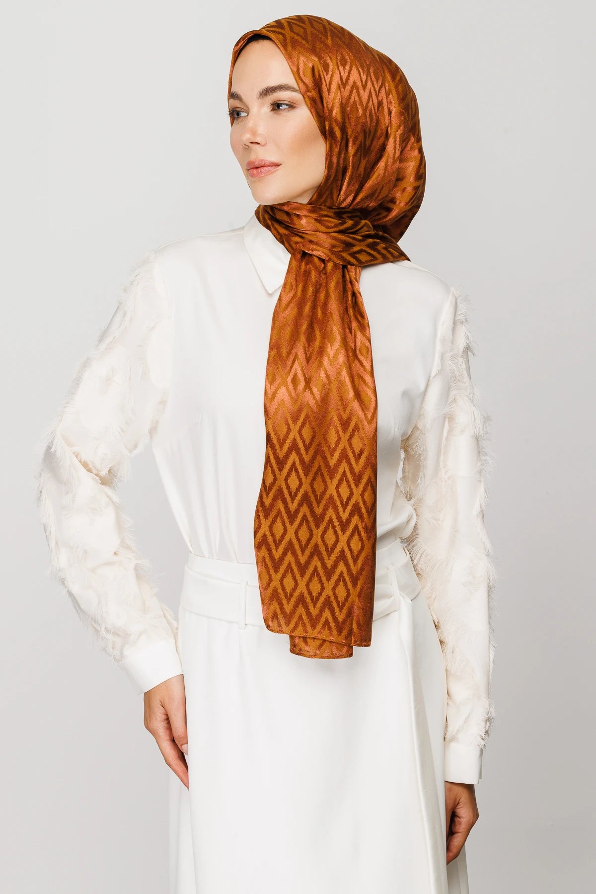 Karo Desen Parlak Jakar Şal
