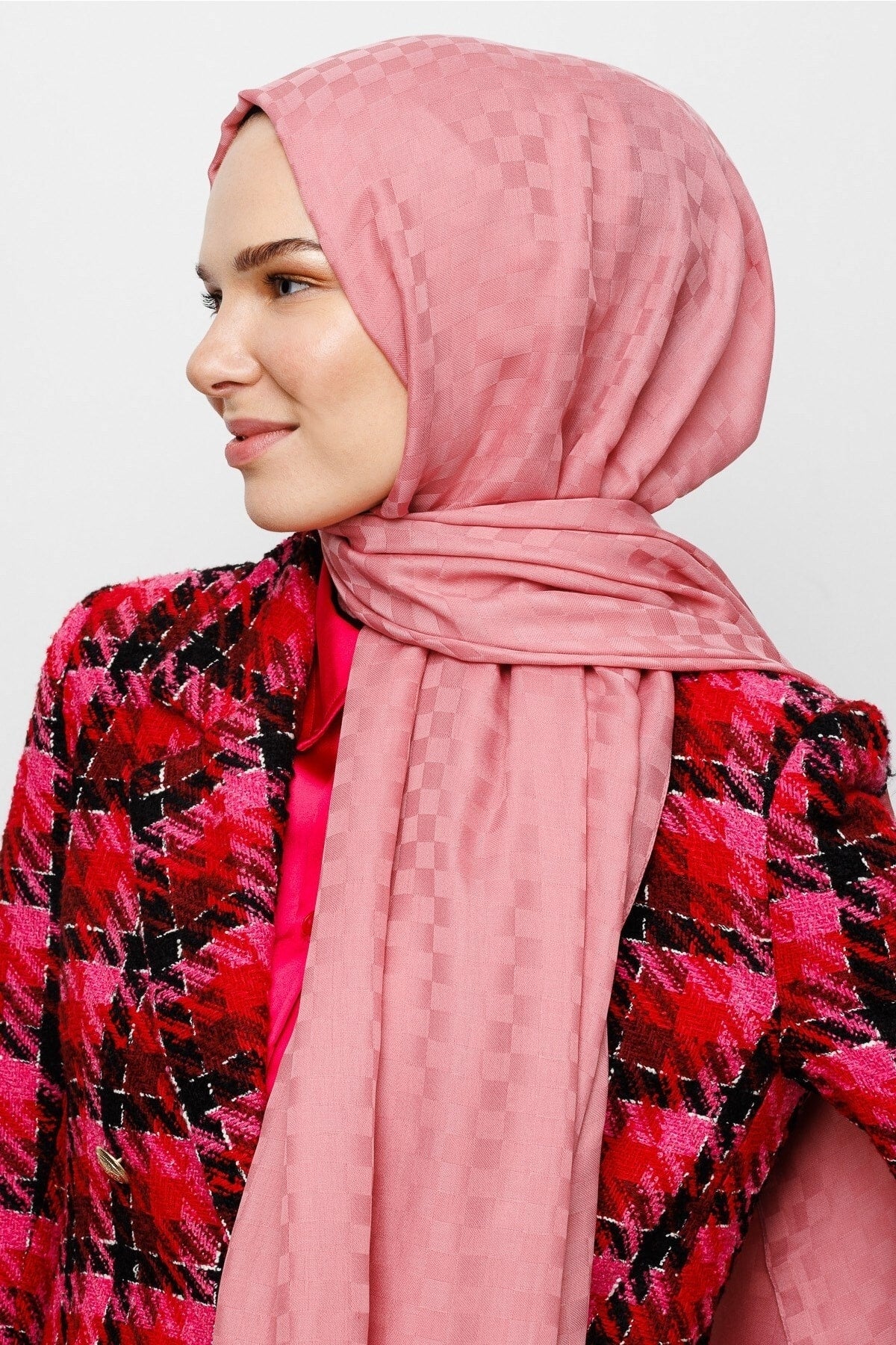 Kare Desen Pamuk Jakar Şal