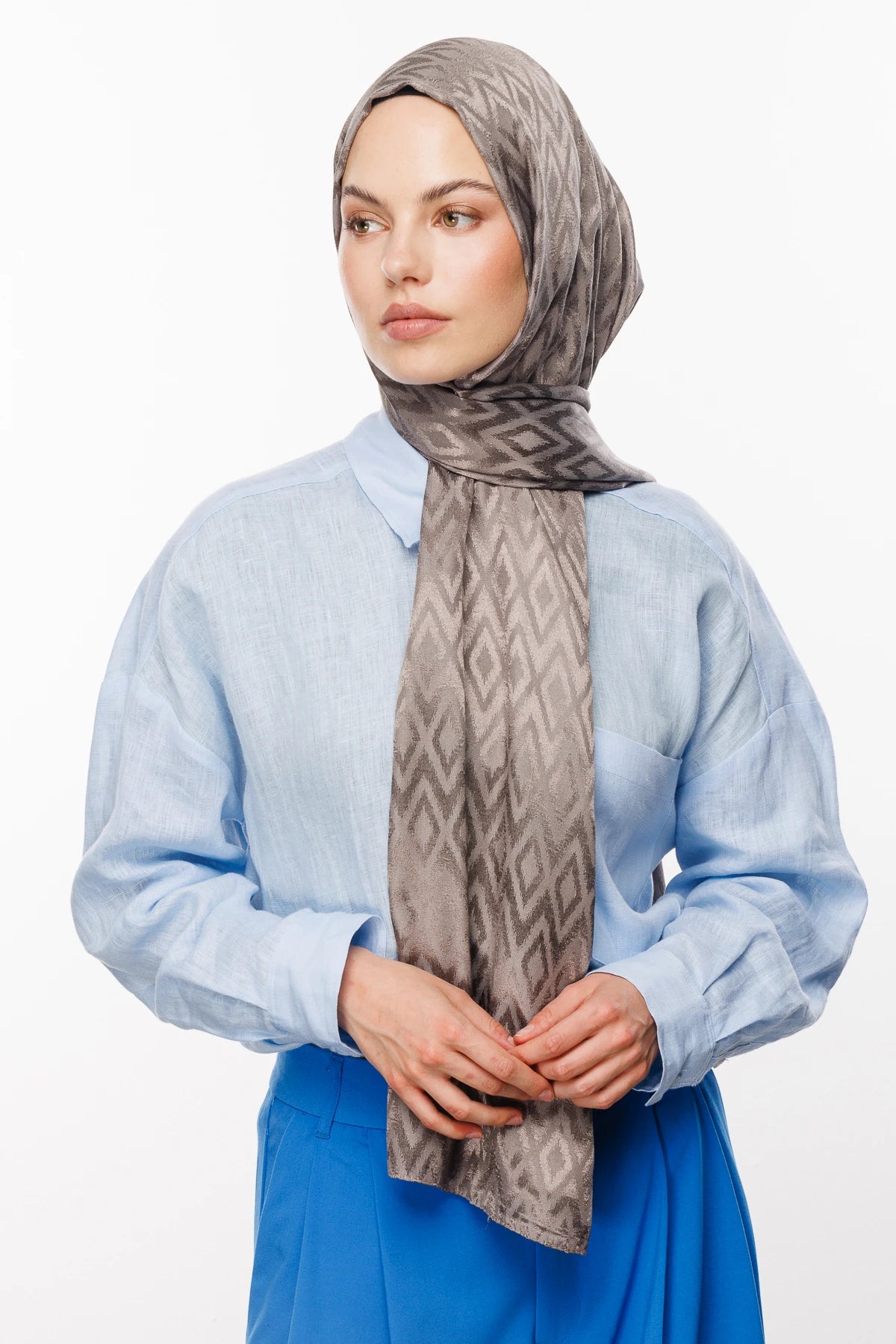 Karo Desen Parlak Jakar Şal