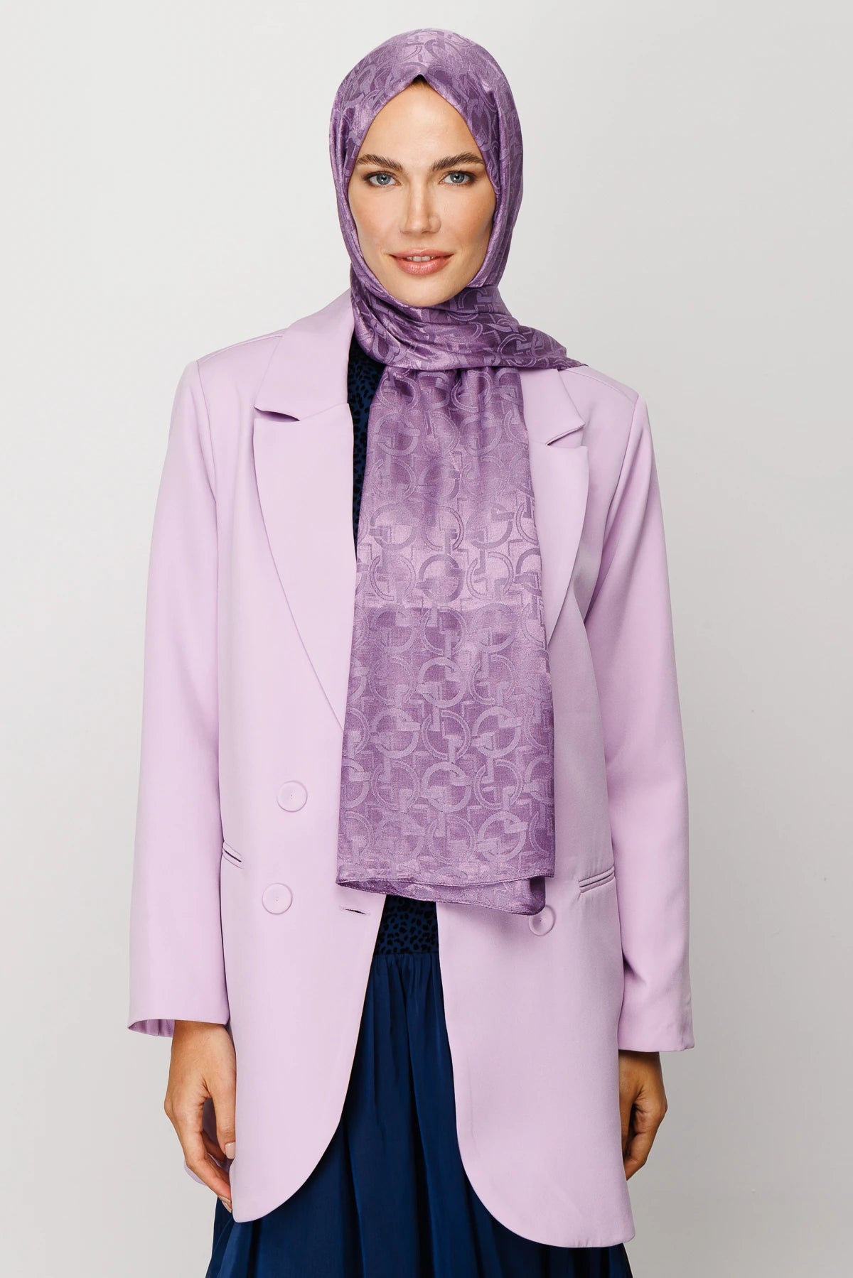 Longar Desen Parlak Jakar Şal