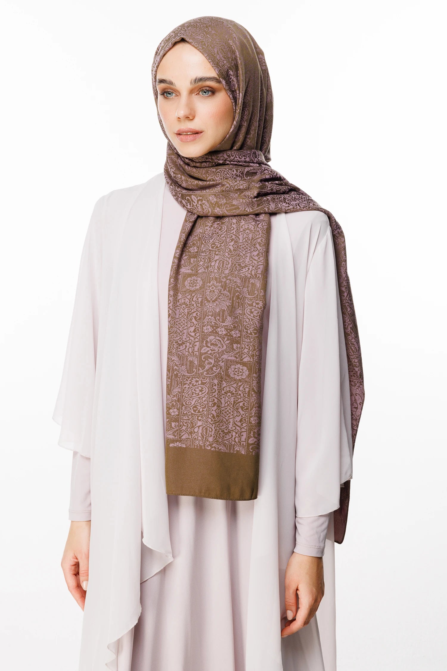 Henna Desen Çift Taraflı Şal