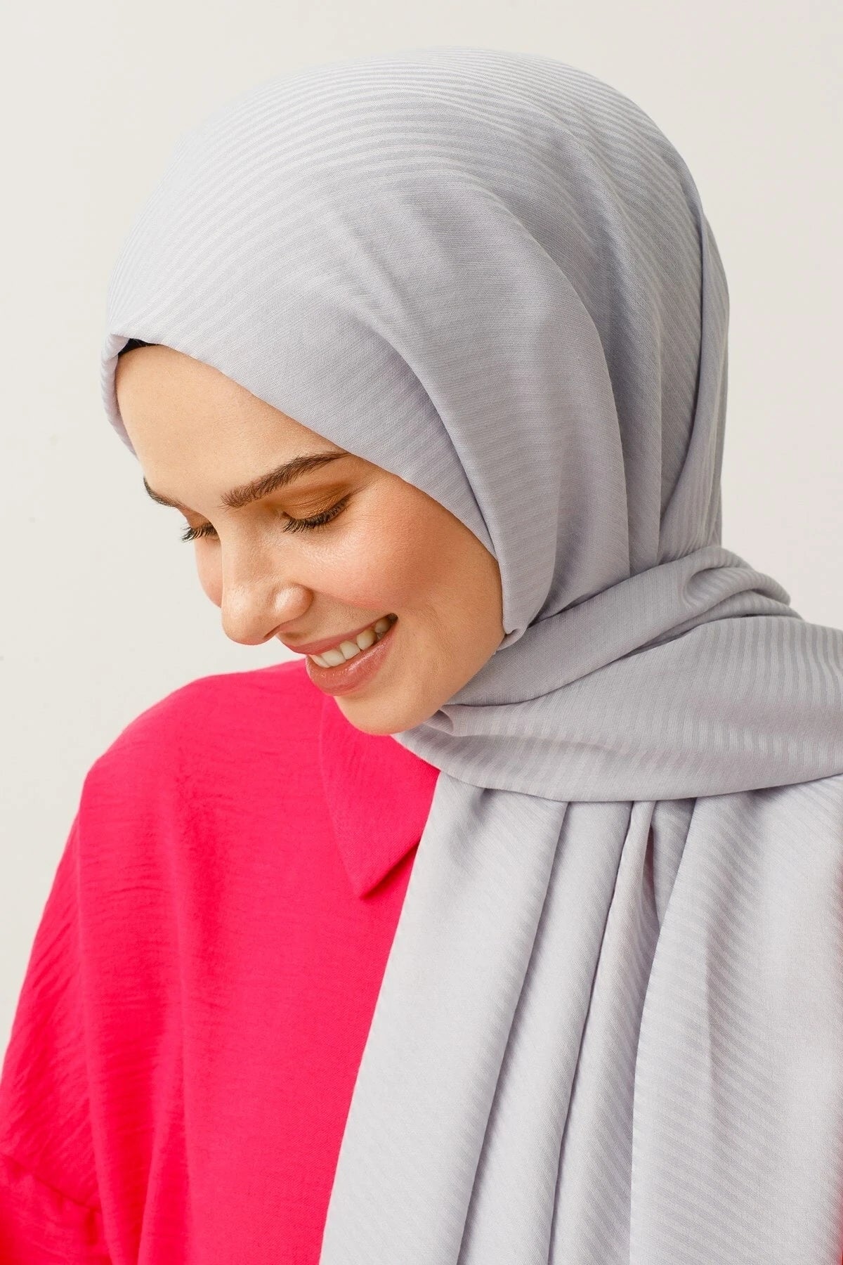 Çizgili Desen Pamuk Jakar Şal