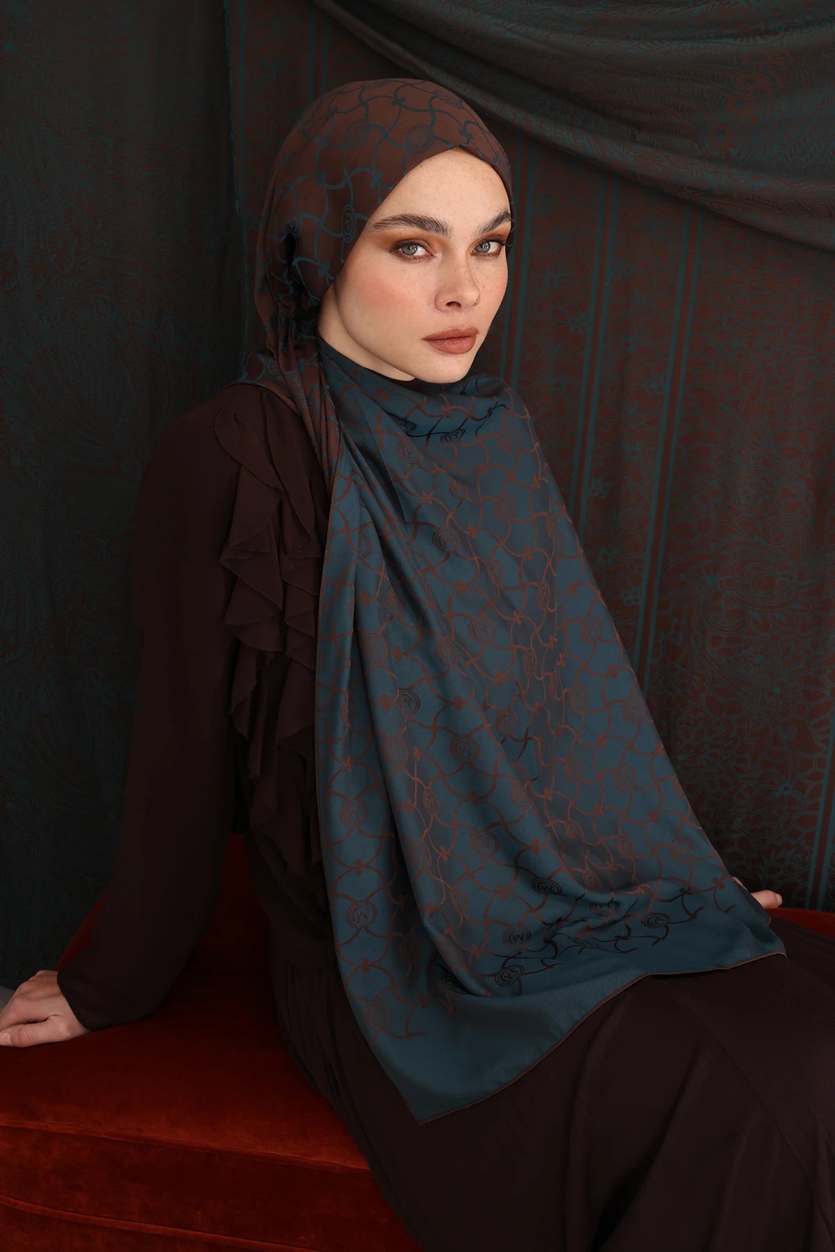 Marrakech Desen Çift Taraflı Şal