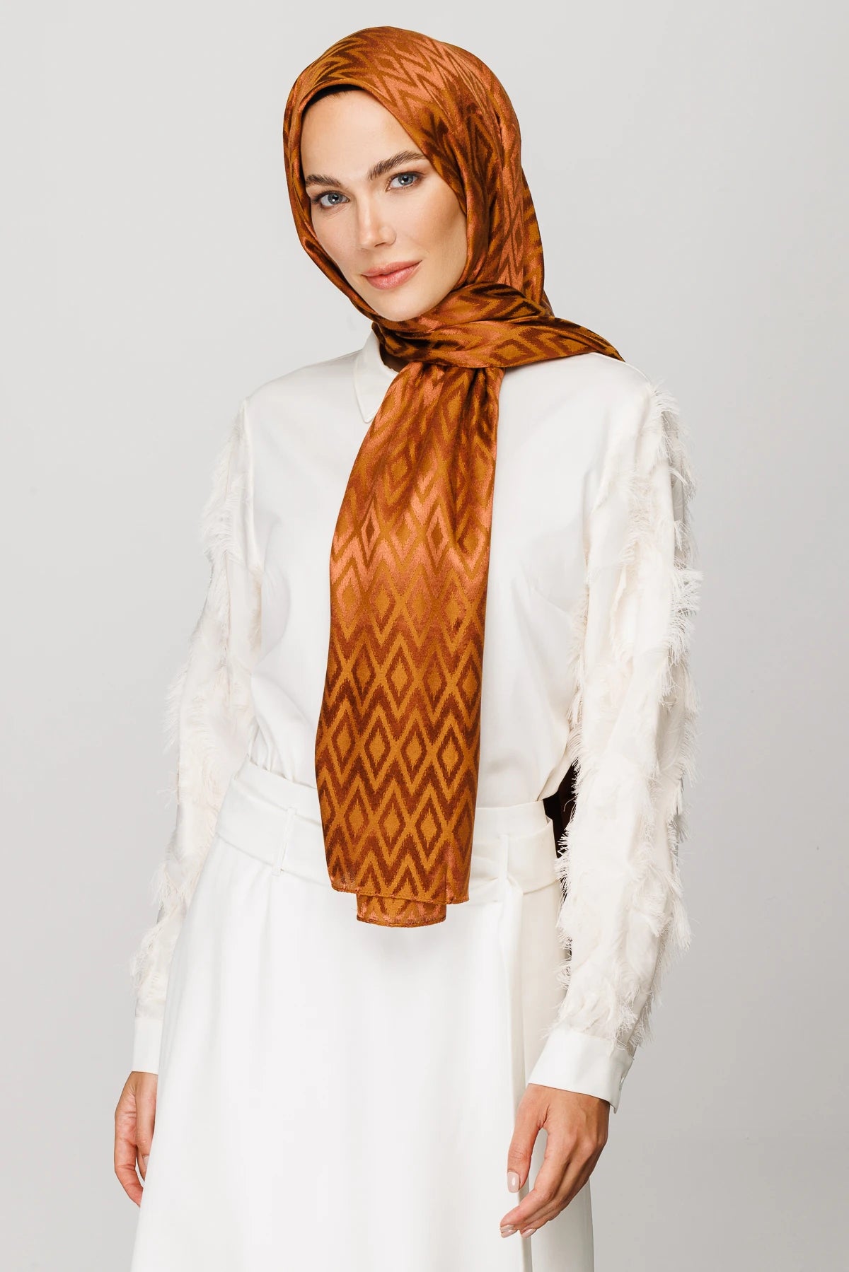 Karo Desen Parlak Jakar Şal