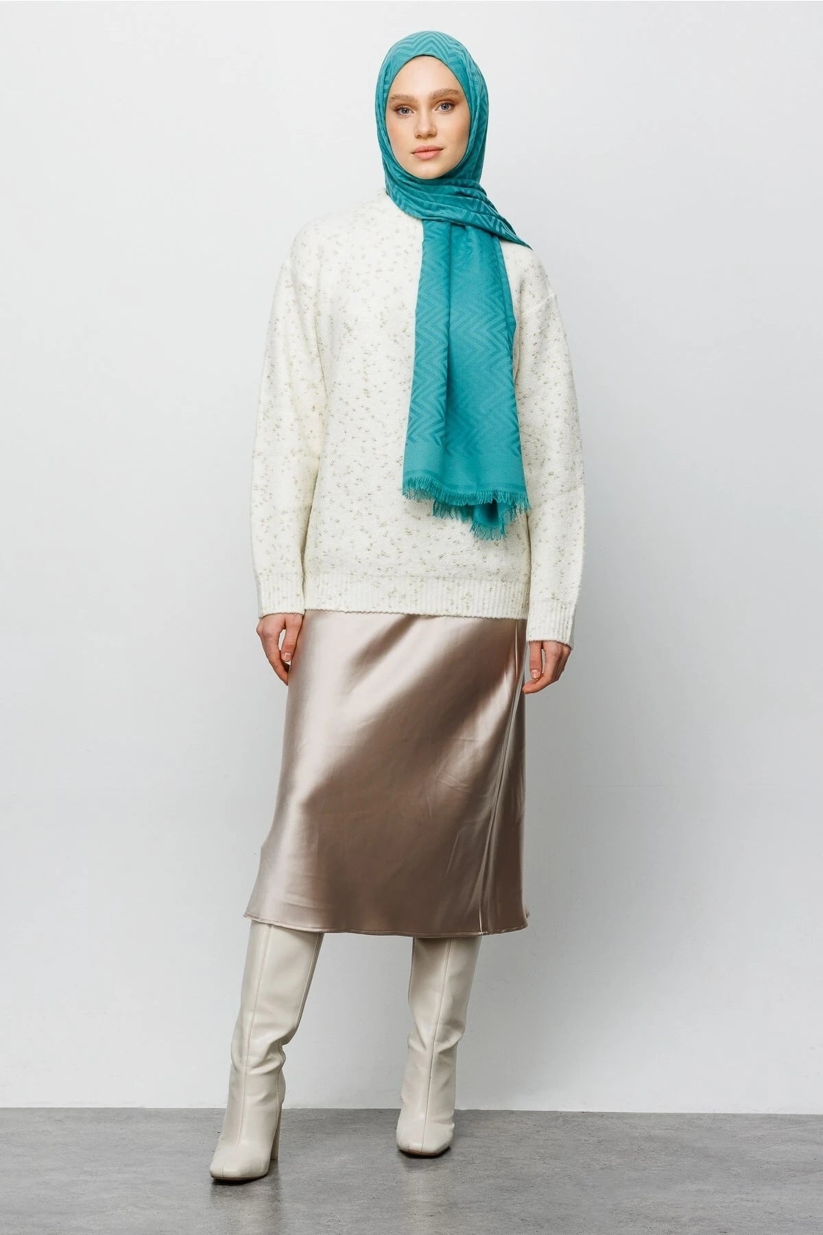 Zikzak Desen Pamuk Jakar Şal