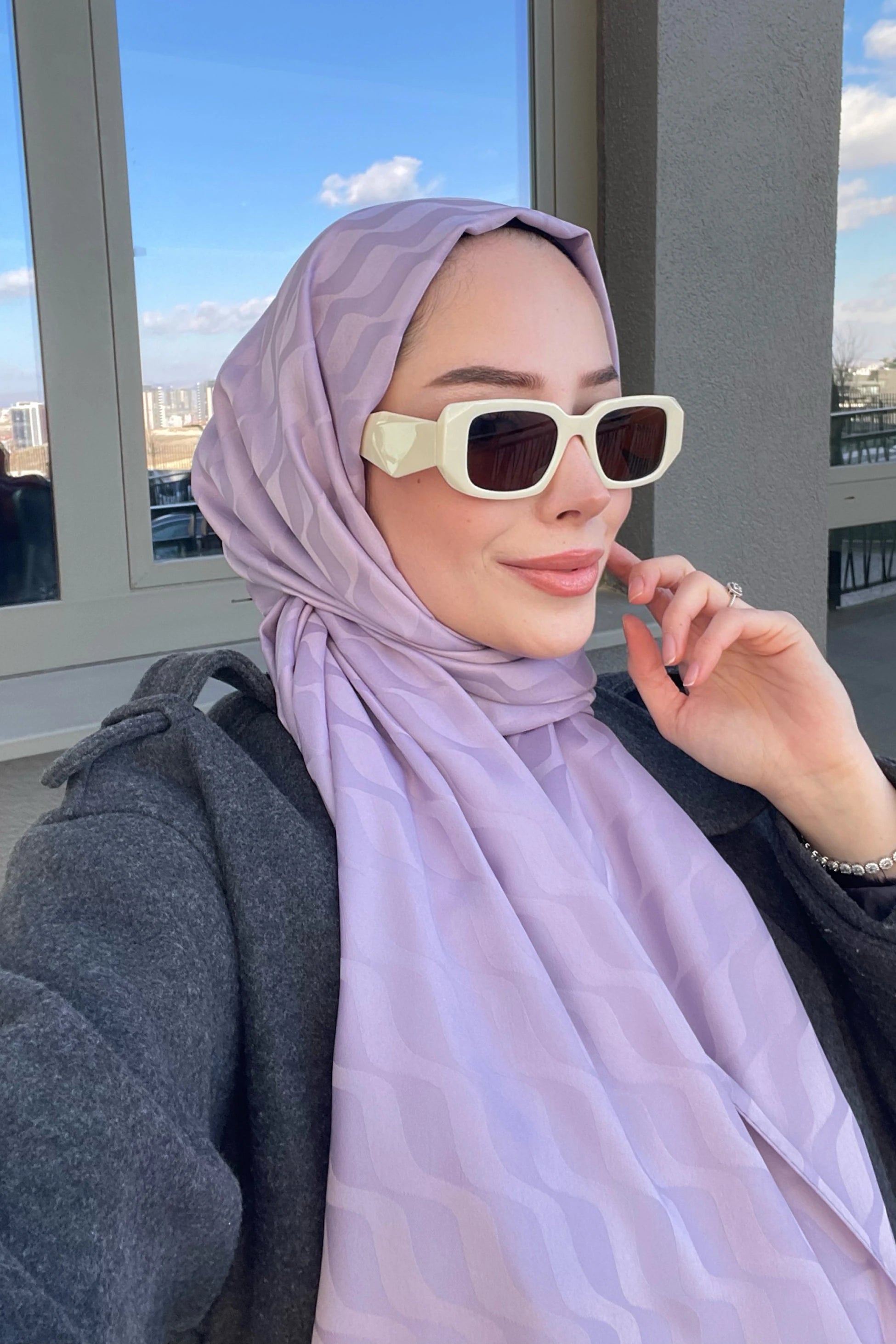 Dalga Desen İpeksi Jakar Şal