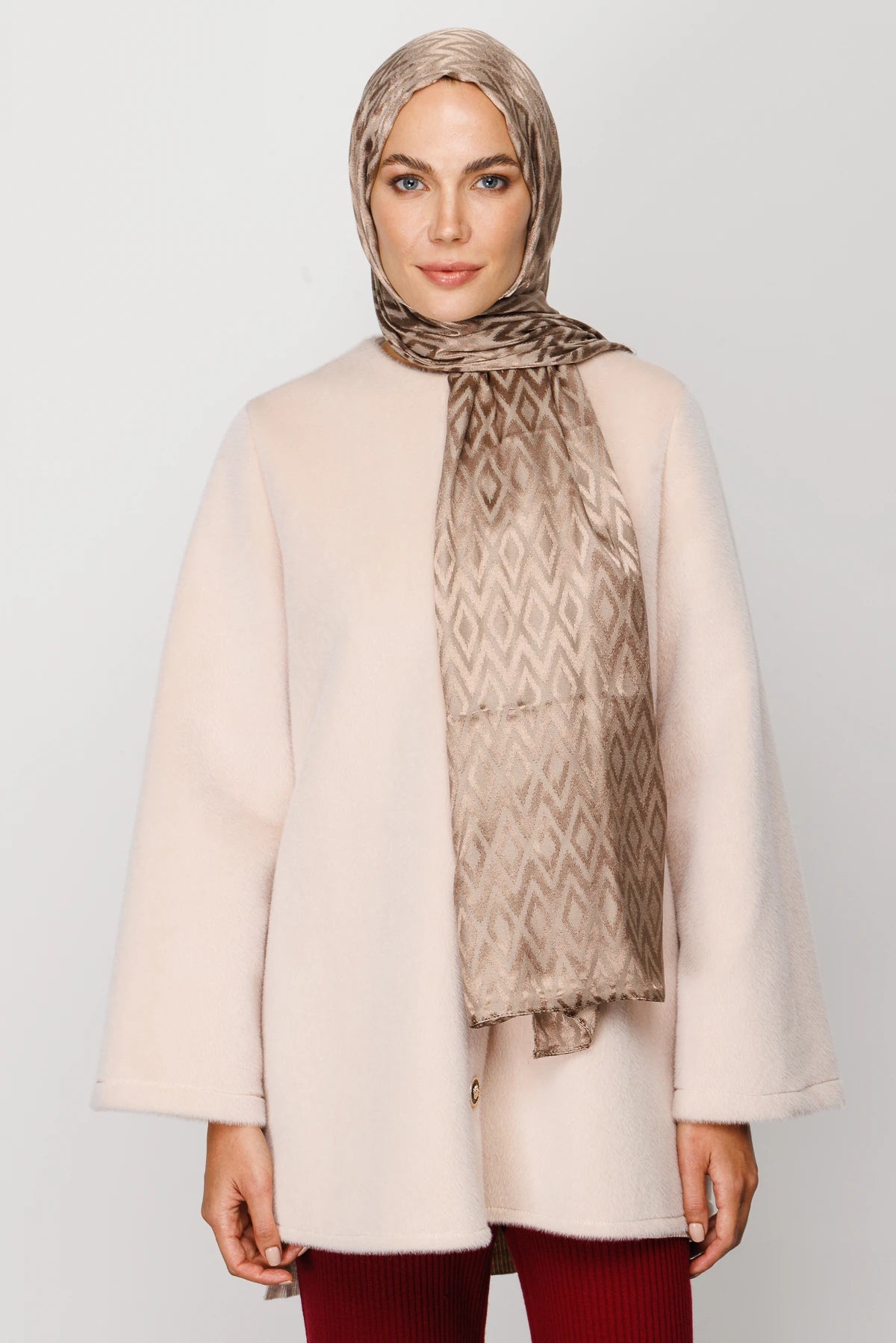 Karo Desen Parlak Jakar Şal