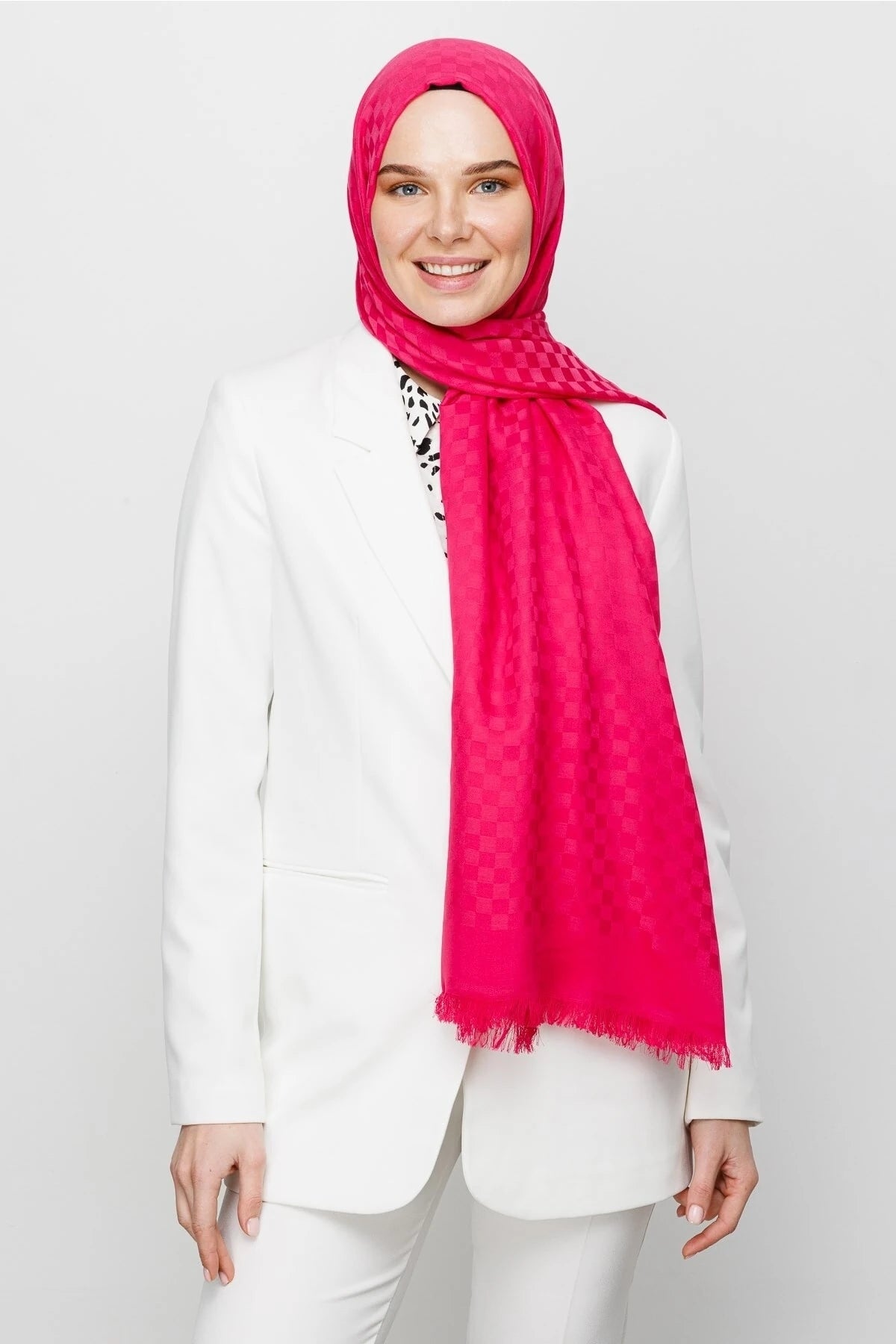 Kare Desen Pamuk Jakar Şal