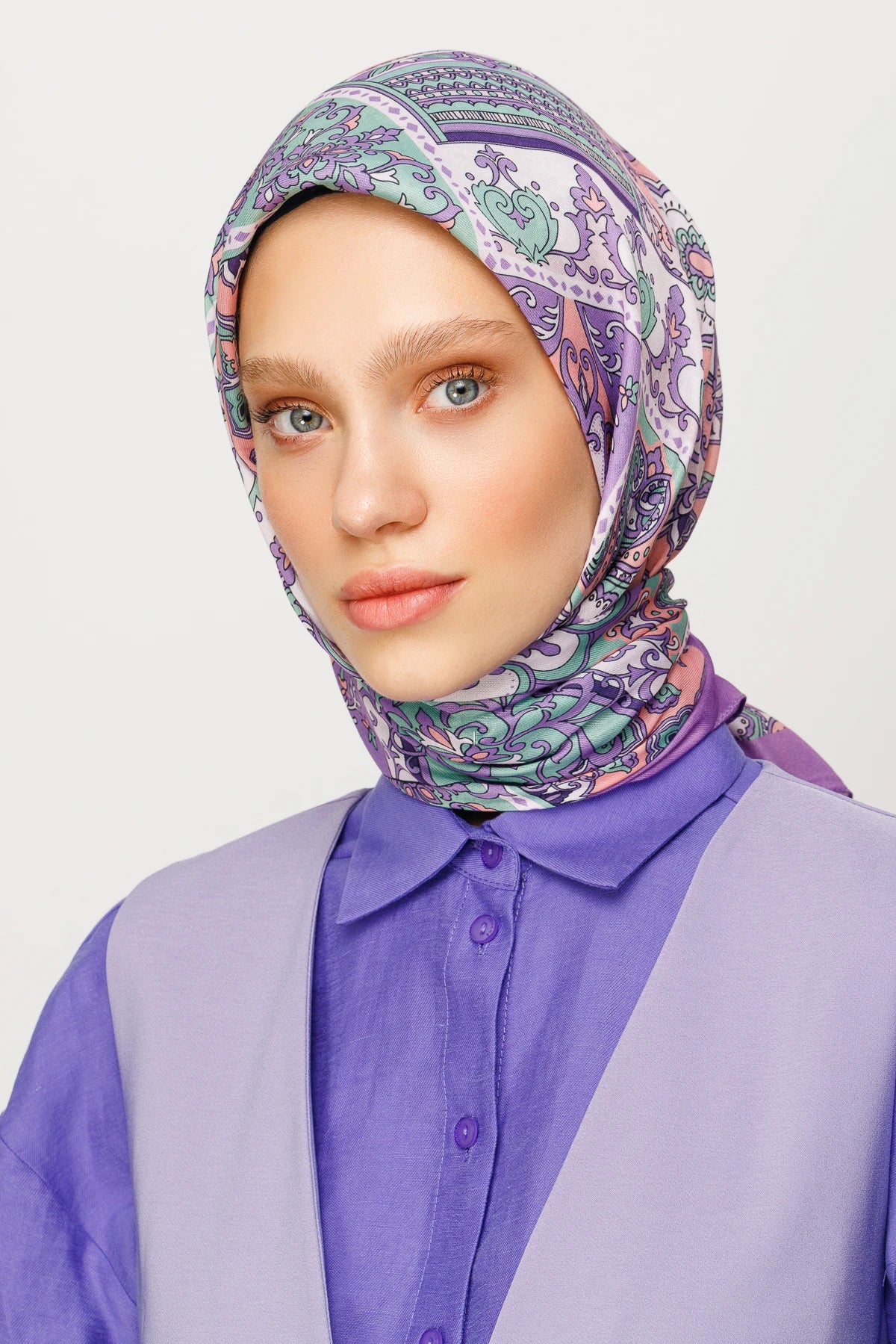 40 Yama Desen Dijital Soft Eşarp