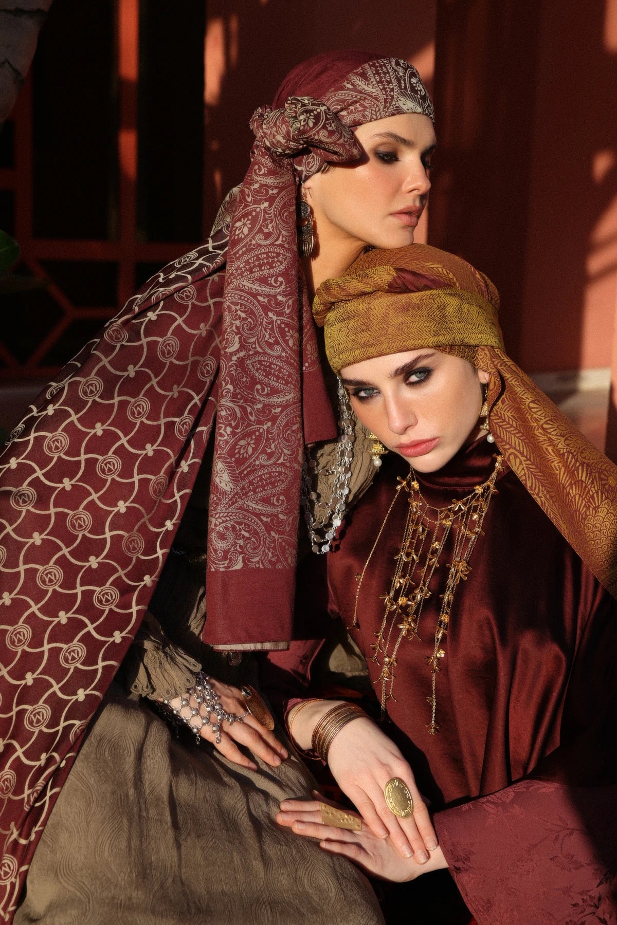 Marrakech Desen Çift Taraflı Şal