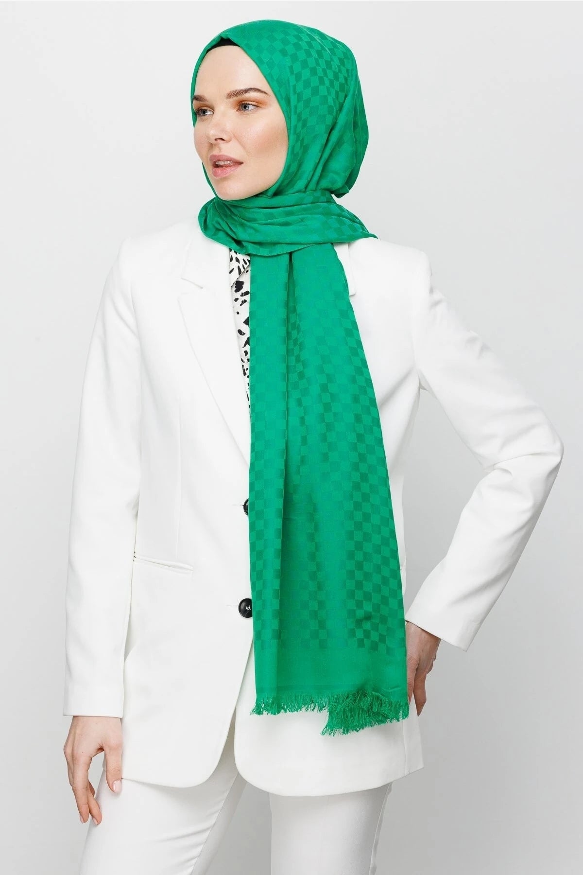 Kare Desen Pamuk Jakar Şal