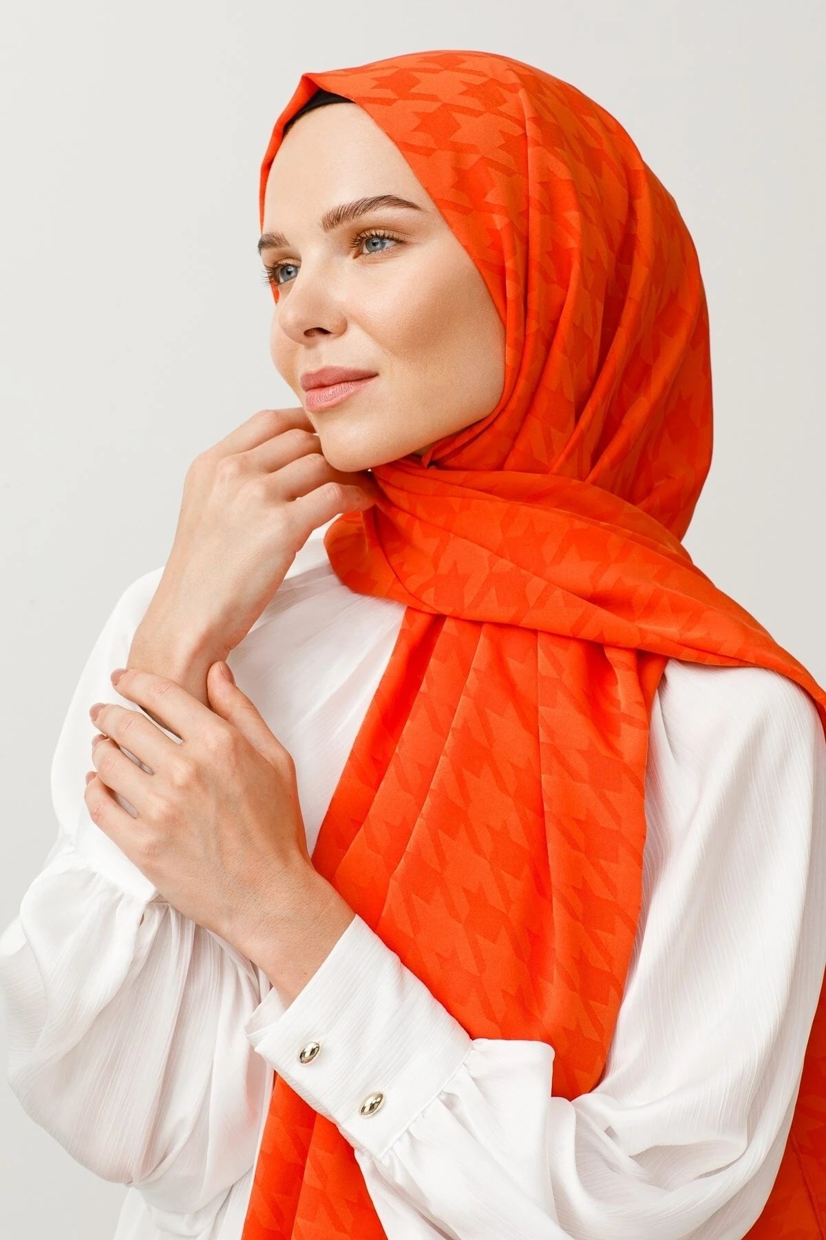 Kazayağı Desen İpeksi Jakar Şal