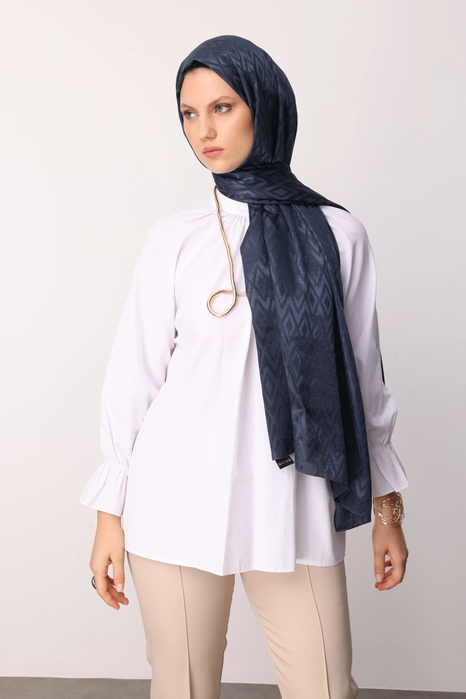 Karo Desen Parlak Jakar Şal