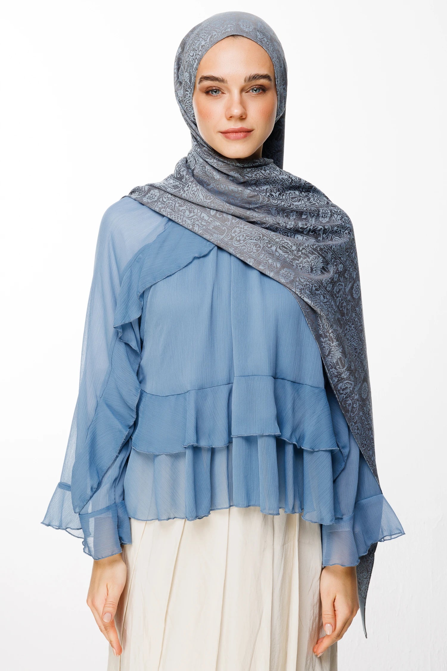 Henna Desen Çift Taraflı Şal