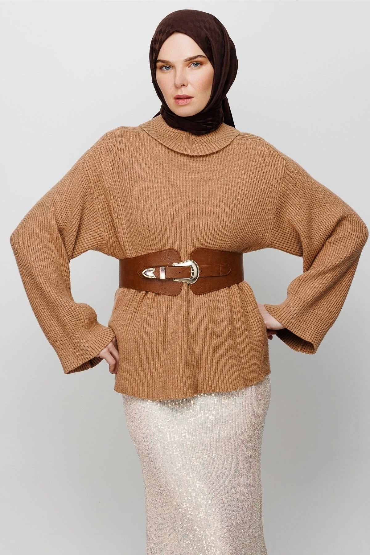 Kare Desen Pamuk Jakar Şal