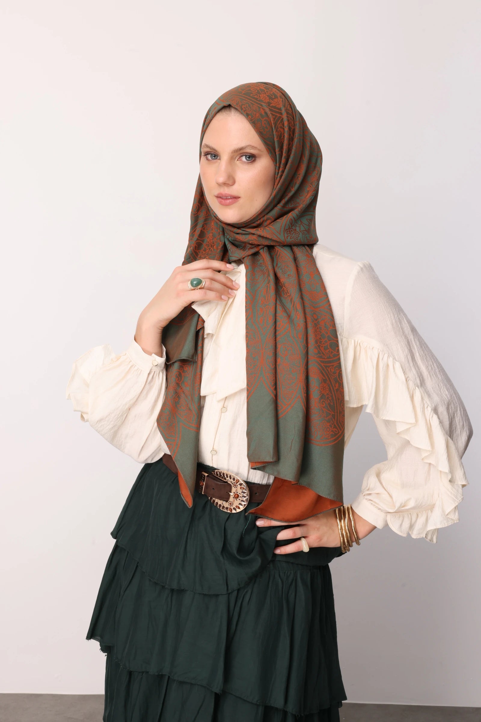 Morocco Desen Çift Taraflı Şal