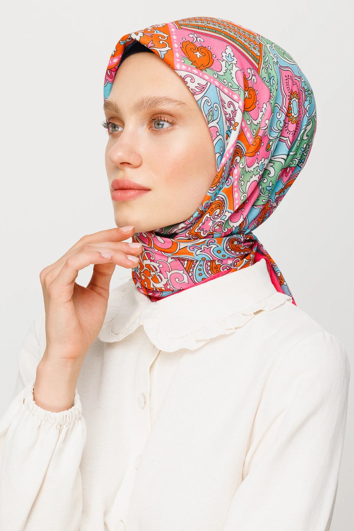 40 Yama Desen Dijital Soft Eşarp