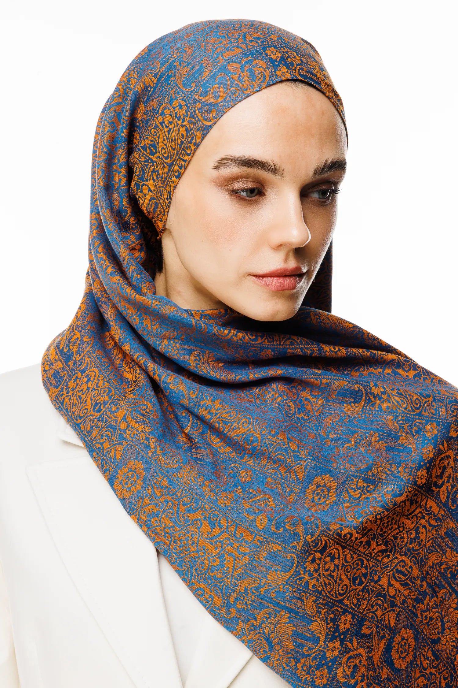 Henna Desen Çift Taraflı Şal