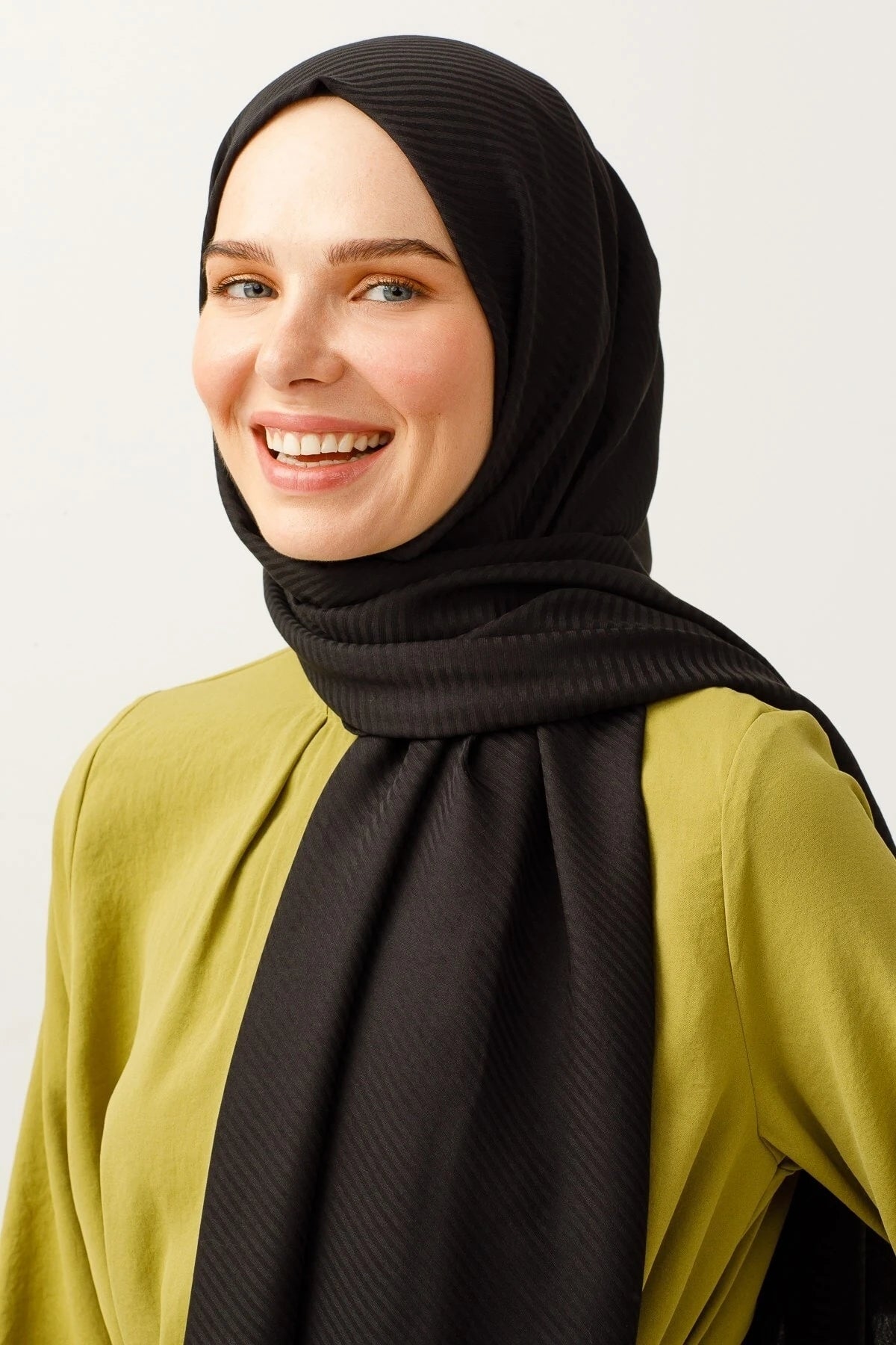 Çizgili Desen Pamuk Jakar Şal