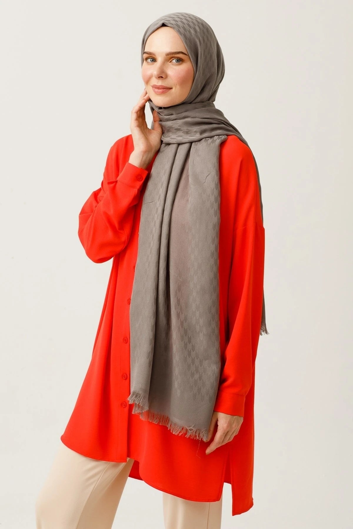 Kırlangıç Desen Pamuk Jakar Şal