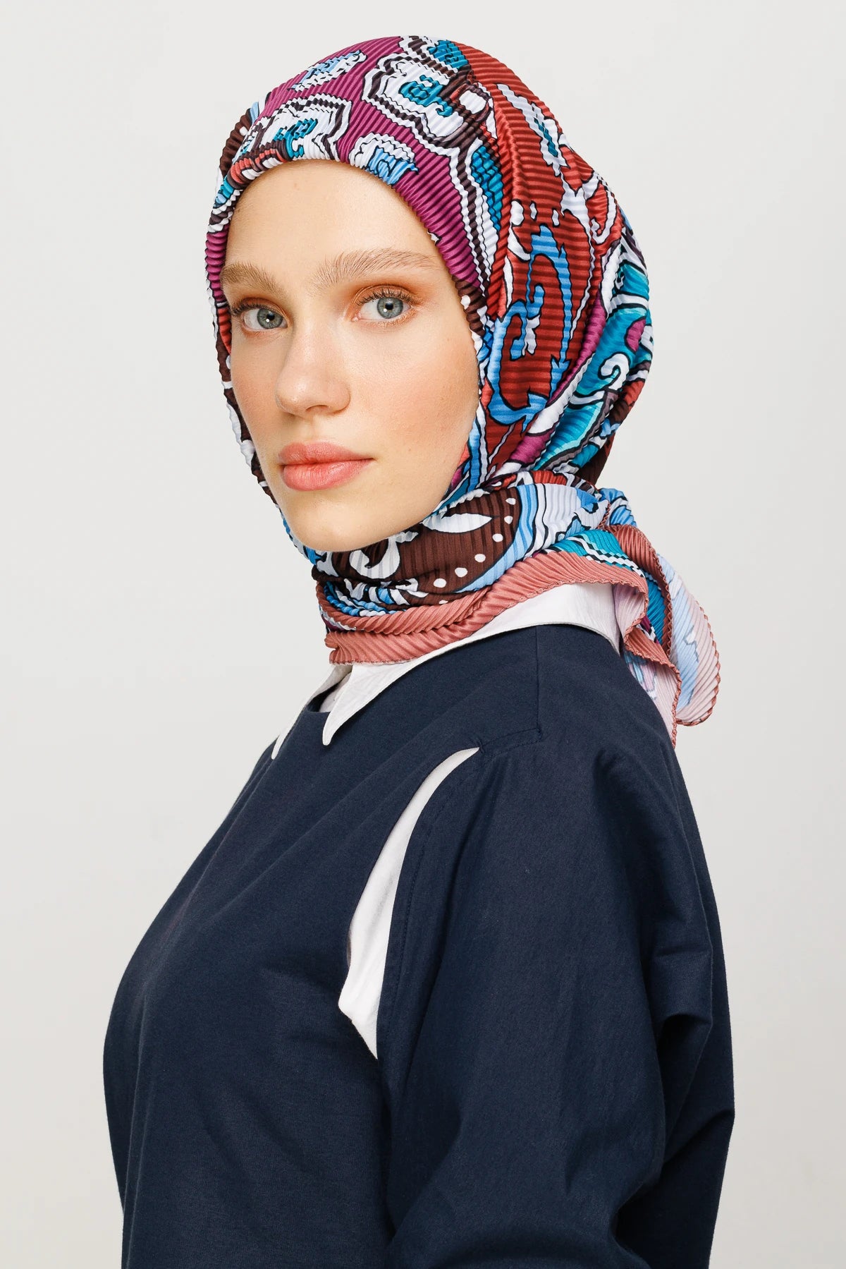 40 Yama Desen Pilise Eşarp