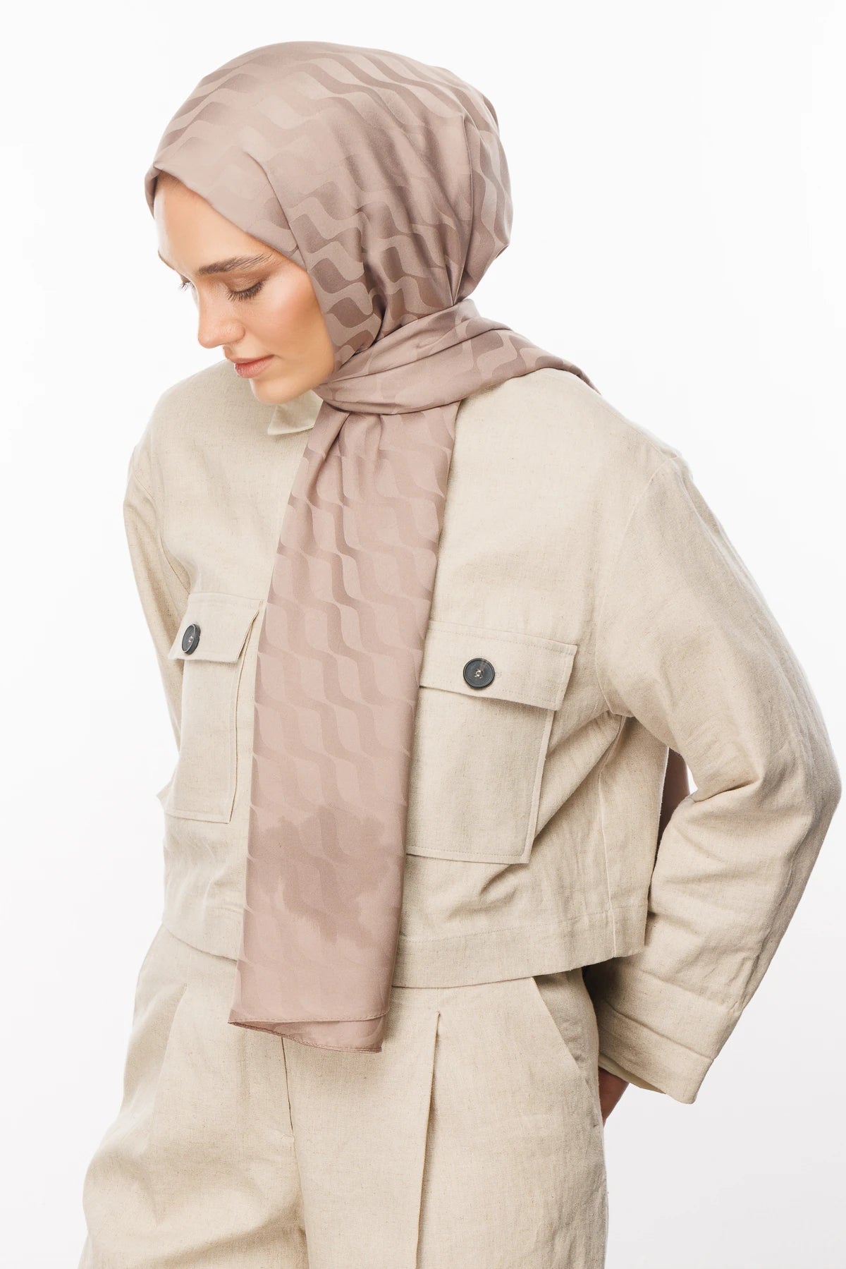 Dalga Desen İpeksi Jakar Şal