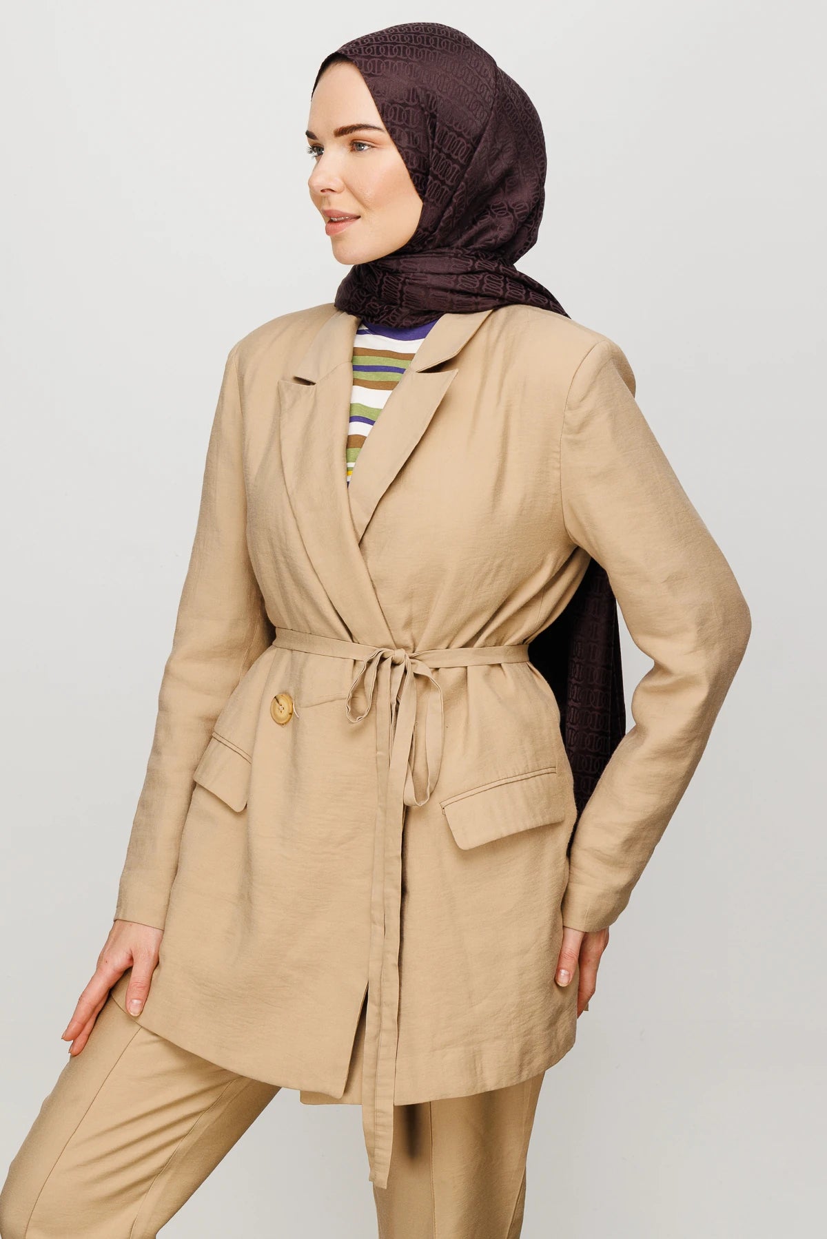 Forever Desen Parlak Jakar Şal