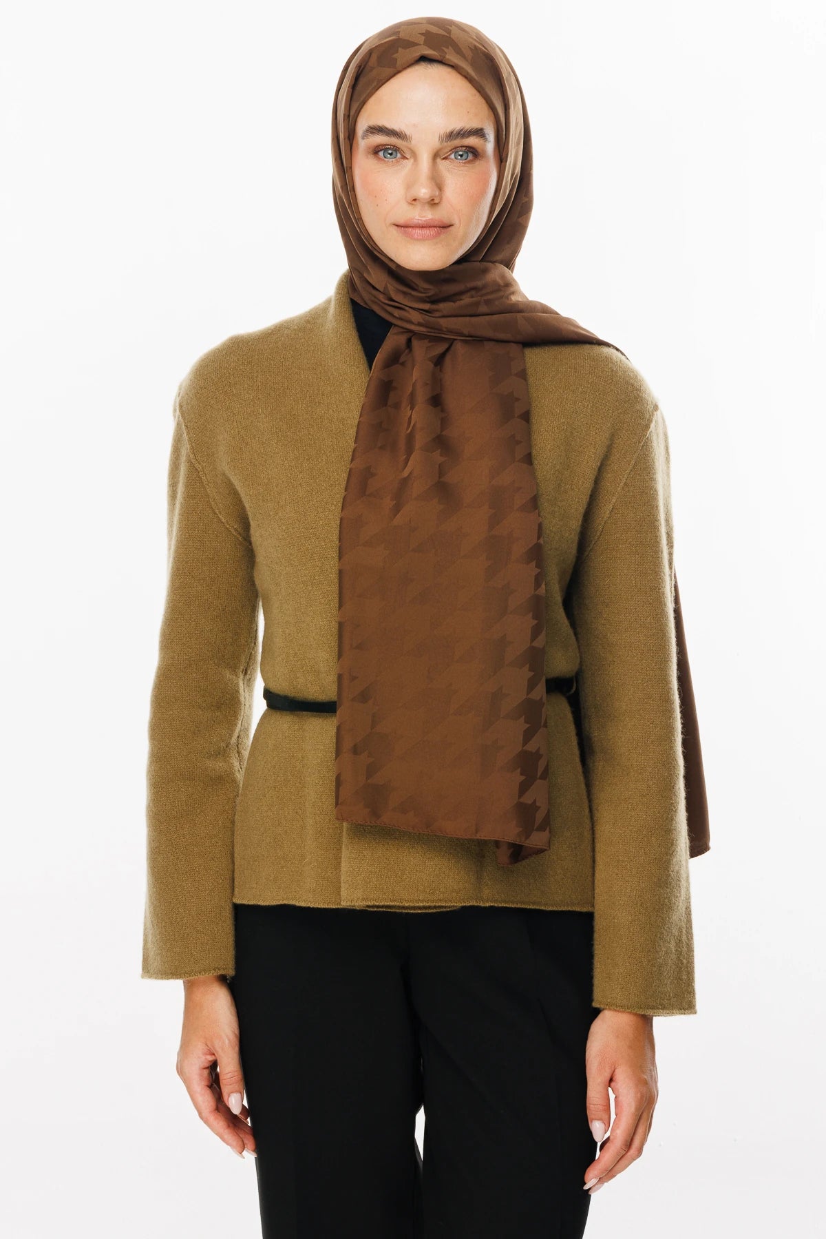 Kazayağı Desen İpeksi Jakar Şal